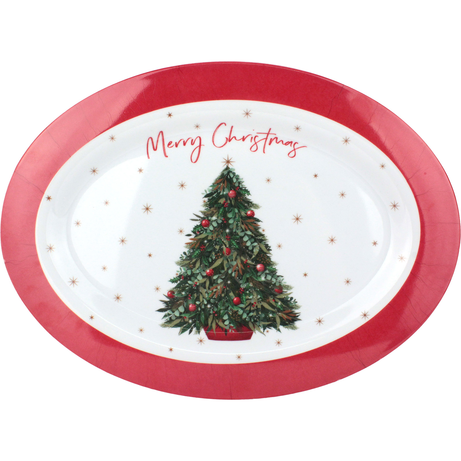 Merry Christmas Oval Melamine Platter