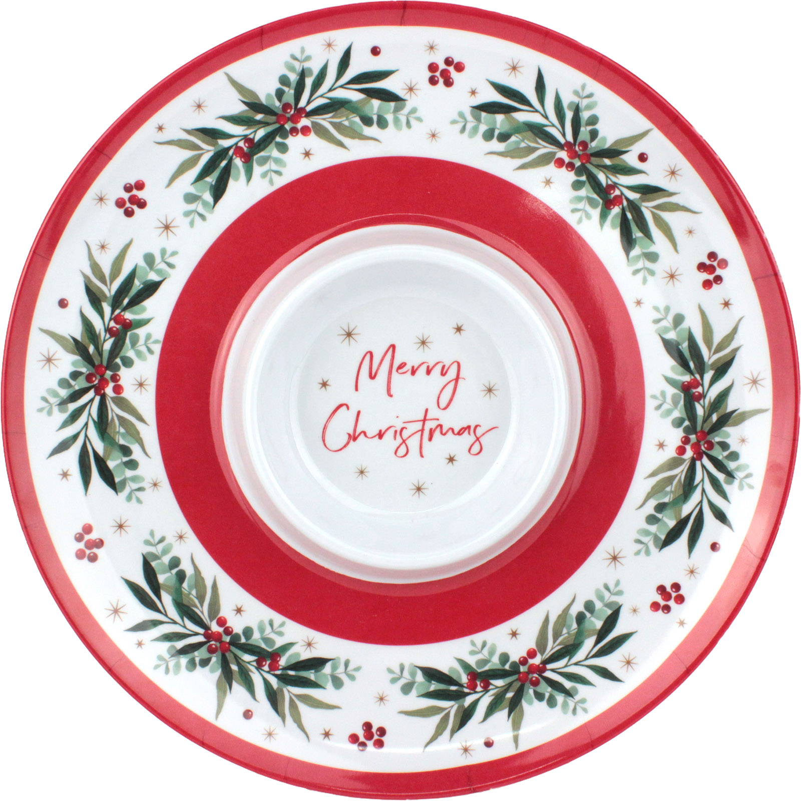 Merry Christmas Chip & Dip Melamine Platter
