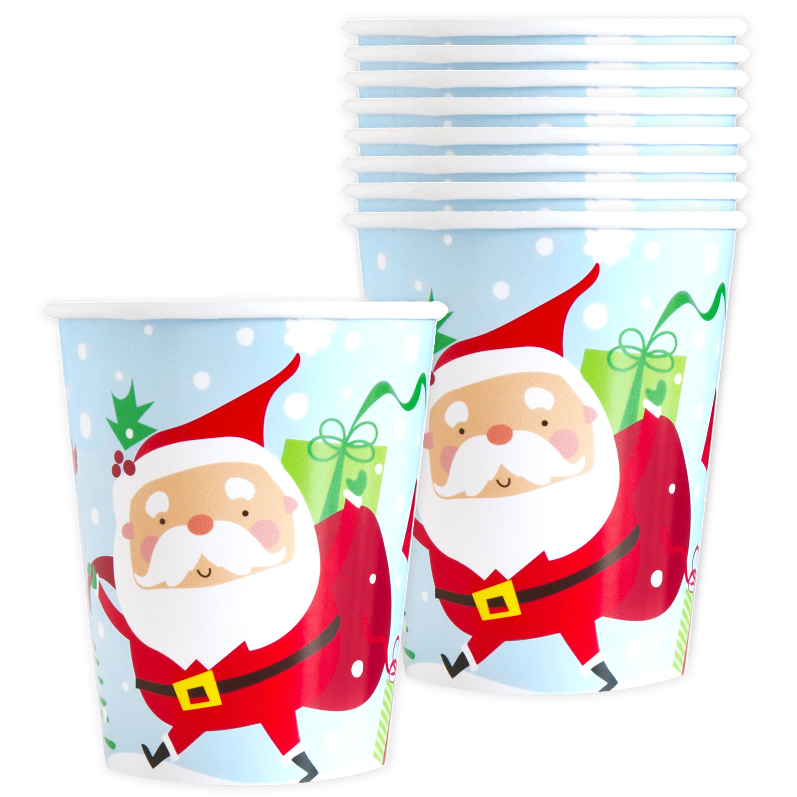 Colourful Santa Paper Cups (Pack of 8)