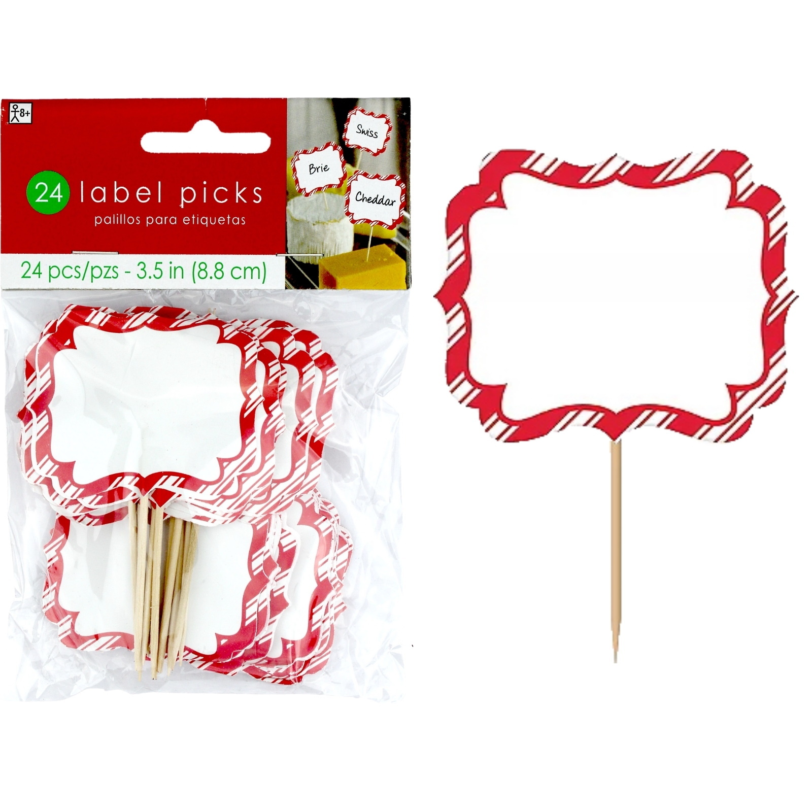 Christmas Label Party Picks (Pack of 24)