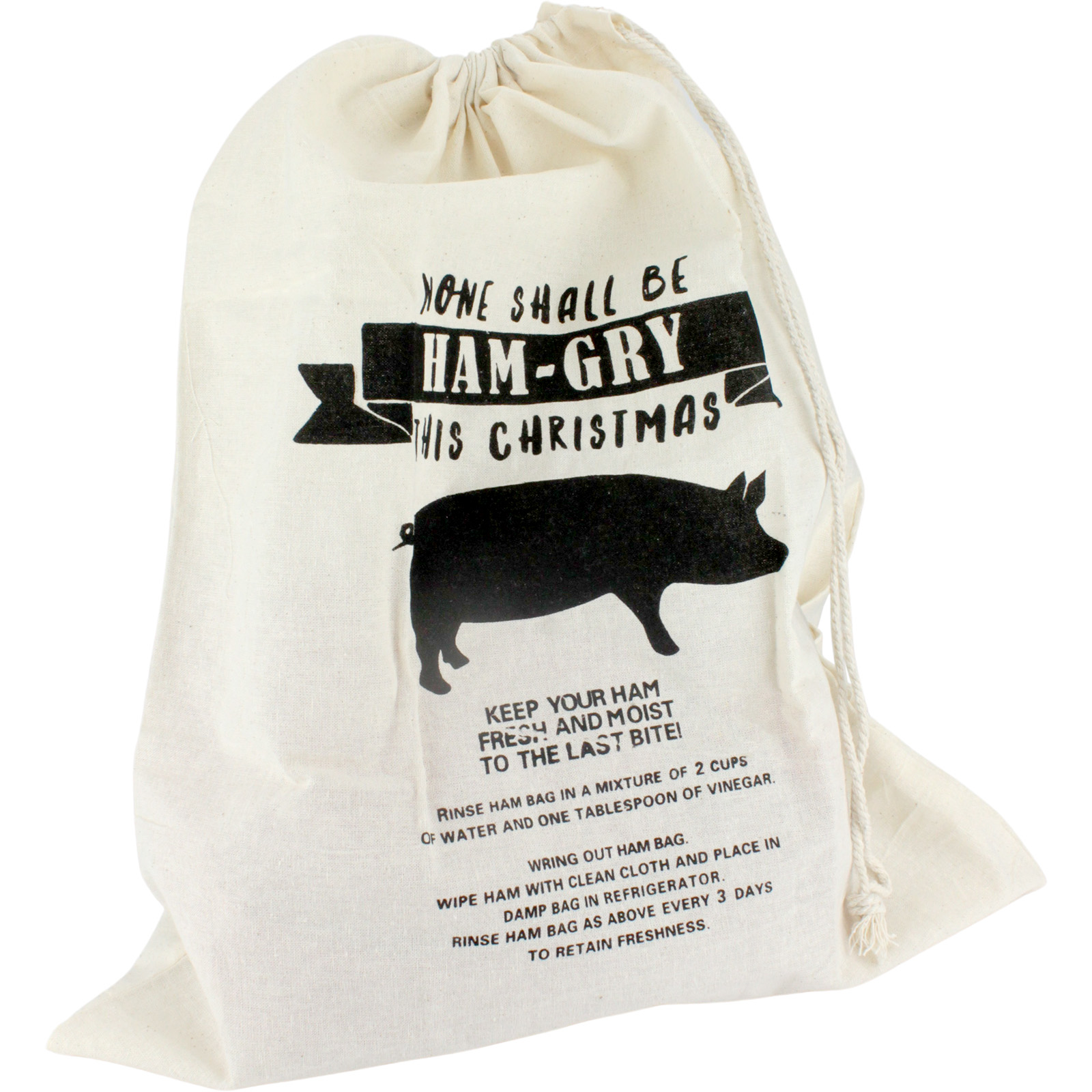 None Shall Be Ham-Gry This Christmas Cotton Ham Bag 