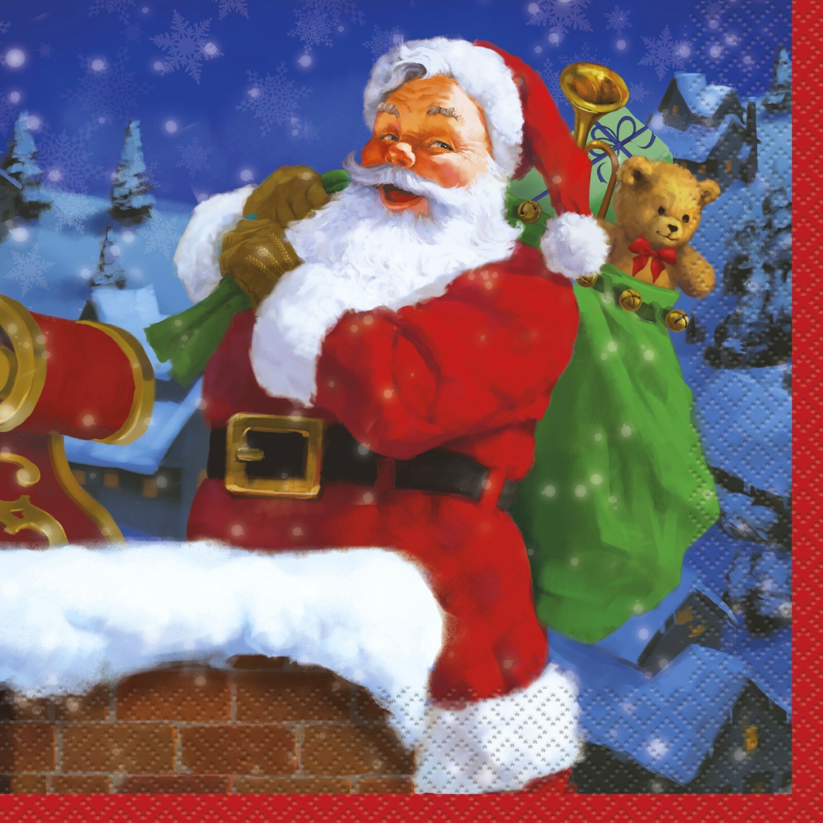 Holiday Santa Large Napkins / Serviettes (Pack of 16)