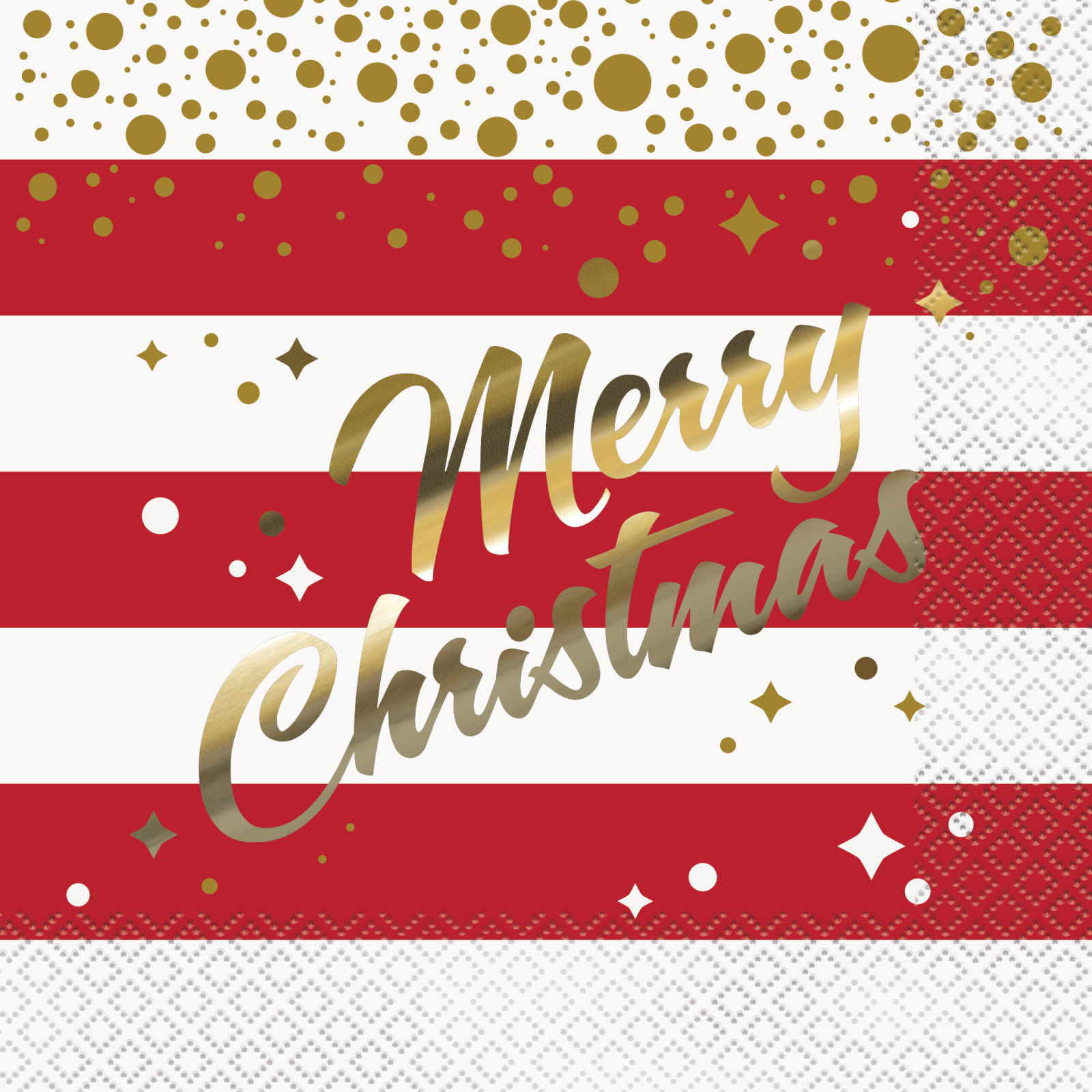 Gold Sparkle Christmas Large Napkins / Serviettes (Pack of 16)