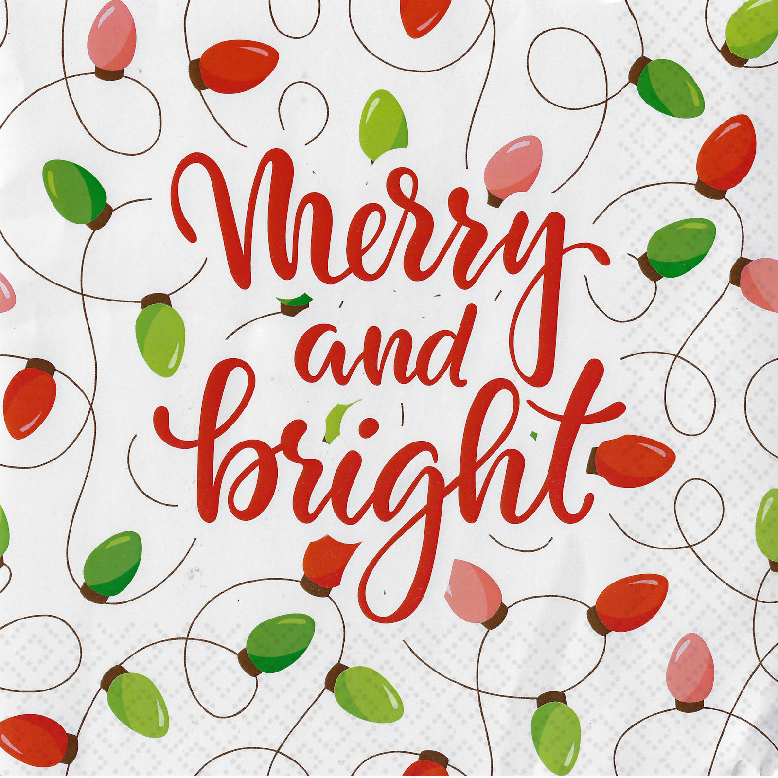 Merry And Bright Large Paper Napkins / Serviettes (Pack of 25)