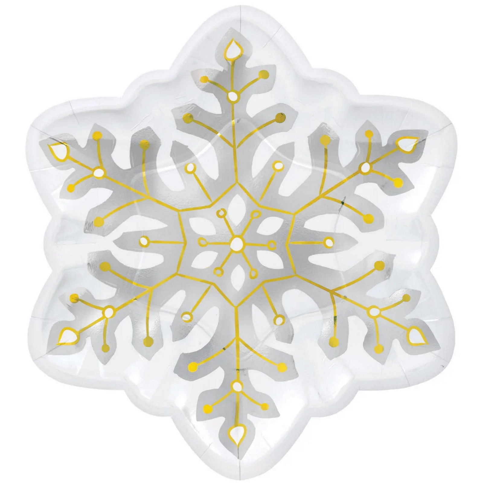 Snowflake Shimmer Large Paper Plates (Pack of 8)