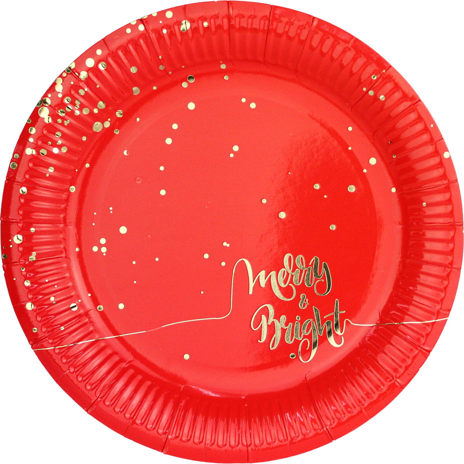 Merry & Bright Christmas Large Paper Plates (Pack of 12)