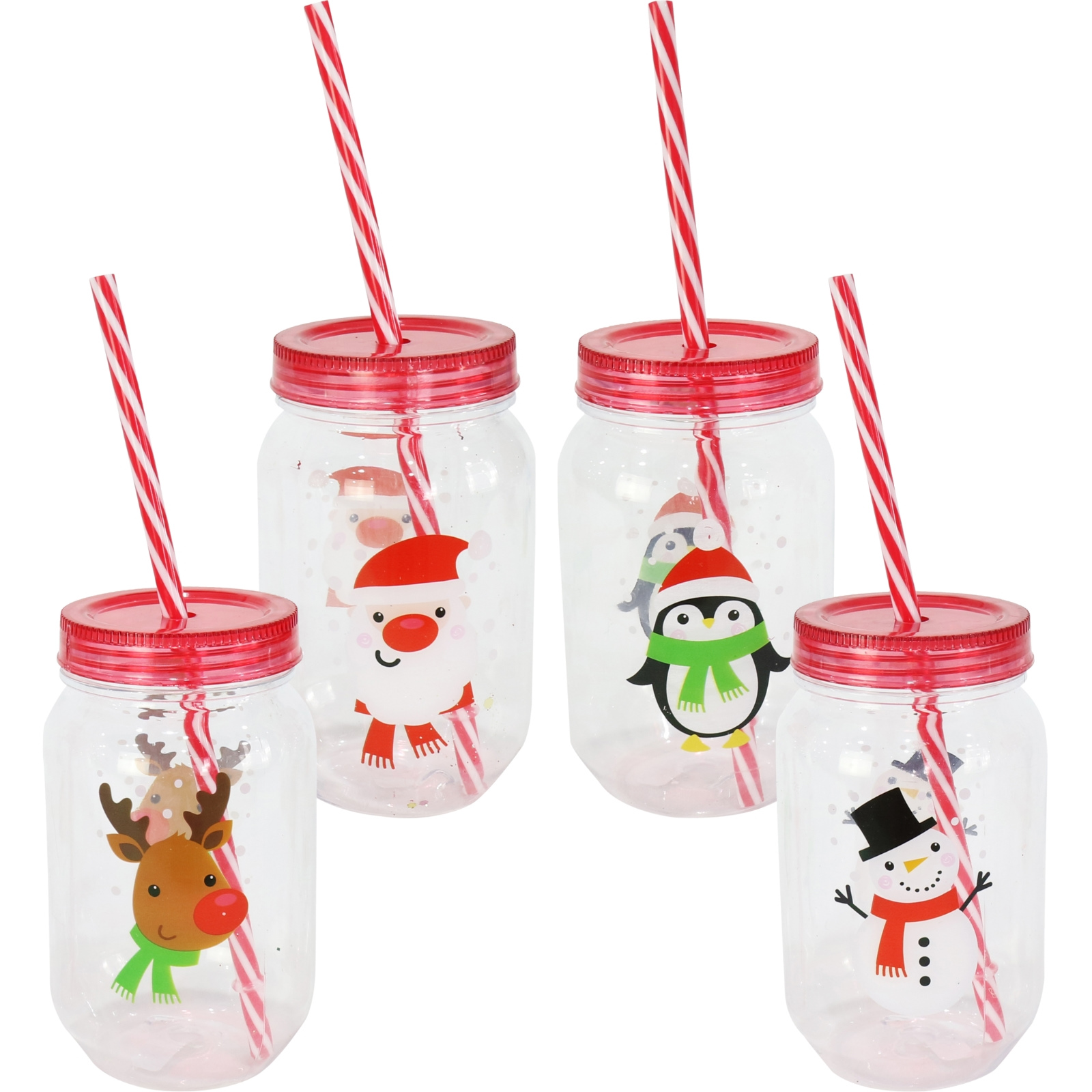 Christmas Novelty Screw Top Cup With Straw (1 Only)  