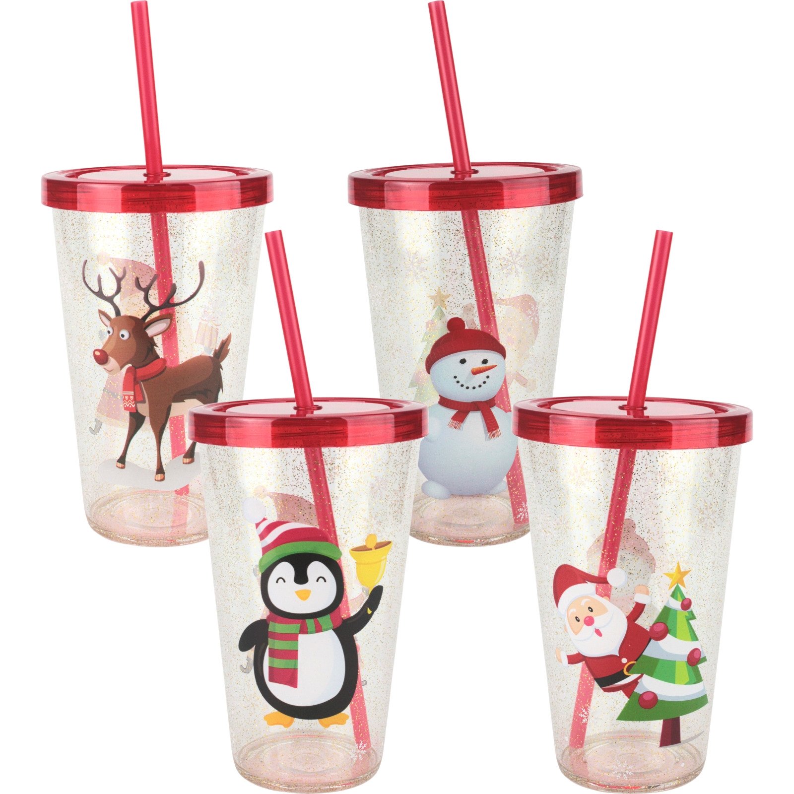Christmas Novelty Tumbler Cup With Straw (1 Only) 