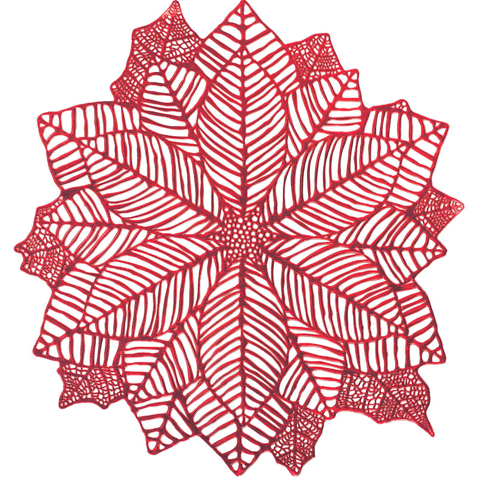 Metallic Red Poinsettia Vinyl Placemat