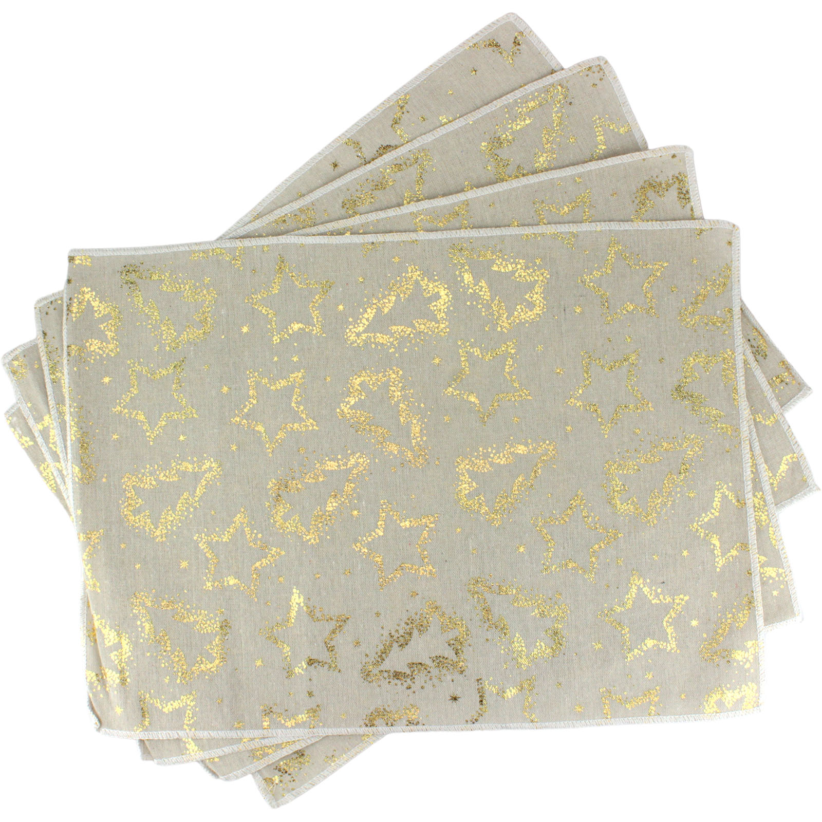 Gold Christmas Linen Placemats (Pack of 4) 