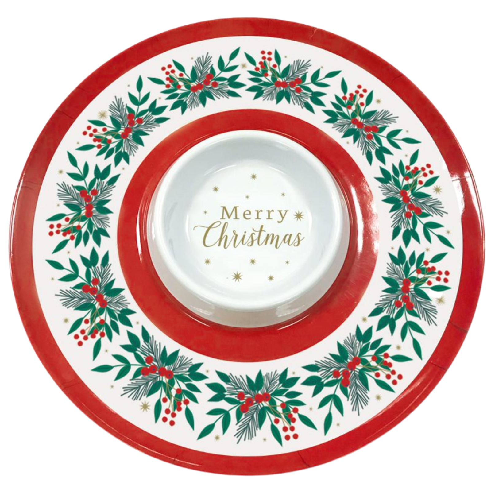Christmas Berries Melamine Chip & Dip Platter 