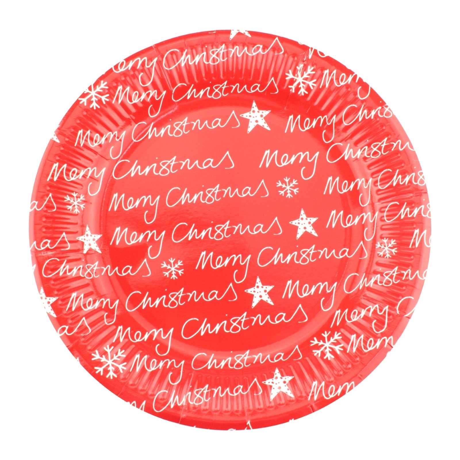 Red Christmas Small Paper Plates (Pack of 12)