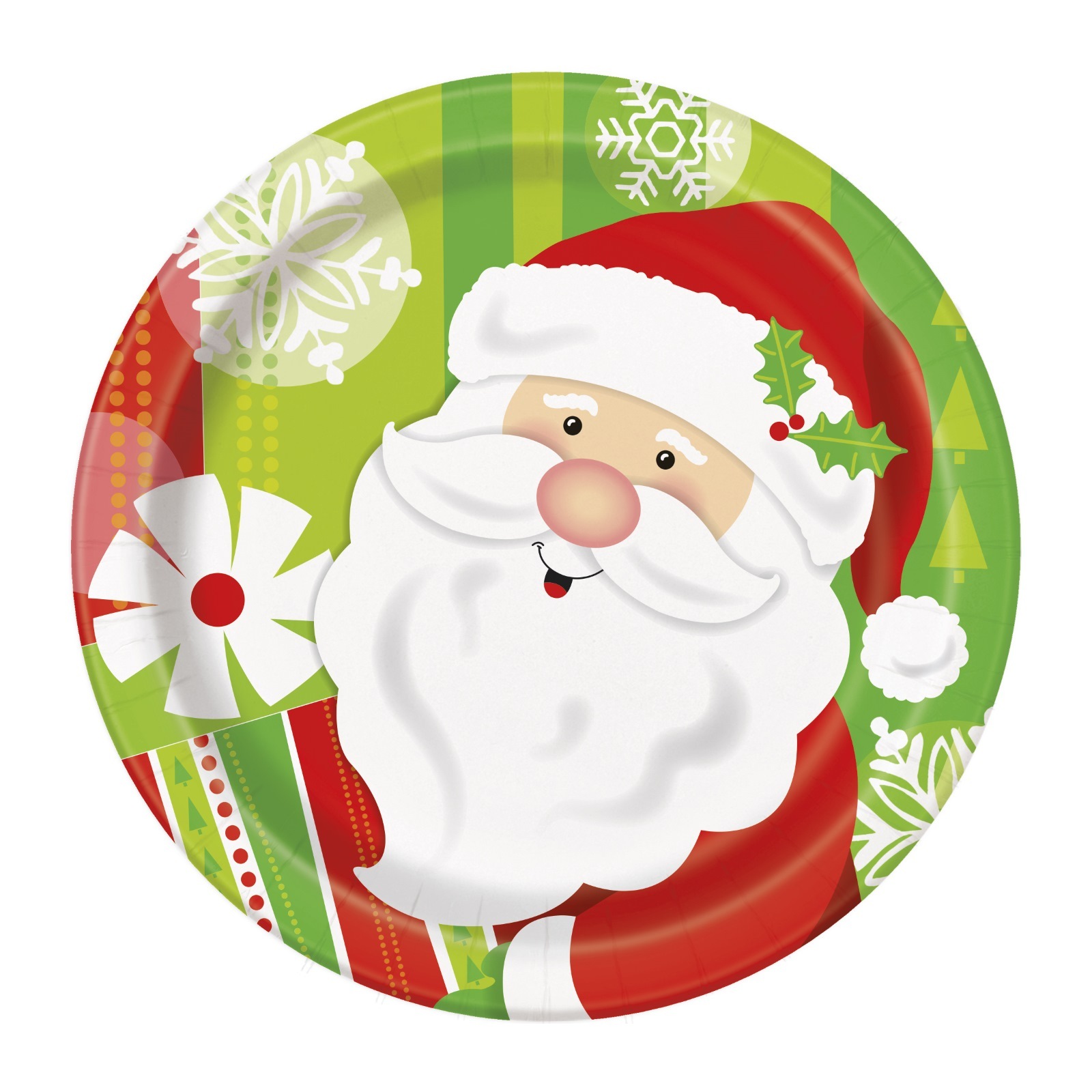 Happy Santa Small Paper Plates (Pack of 8)