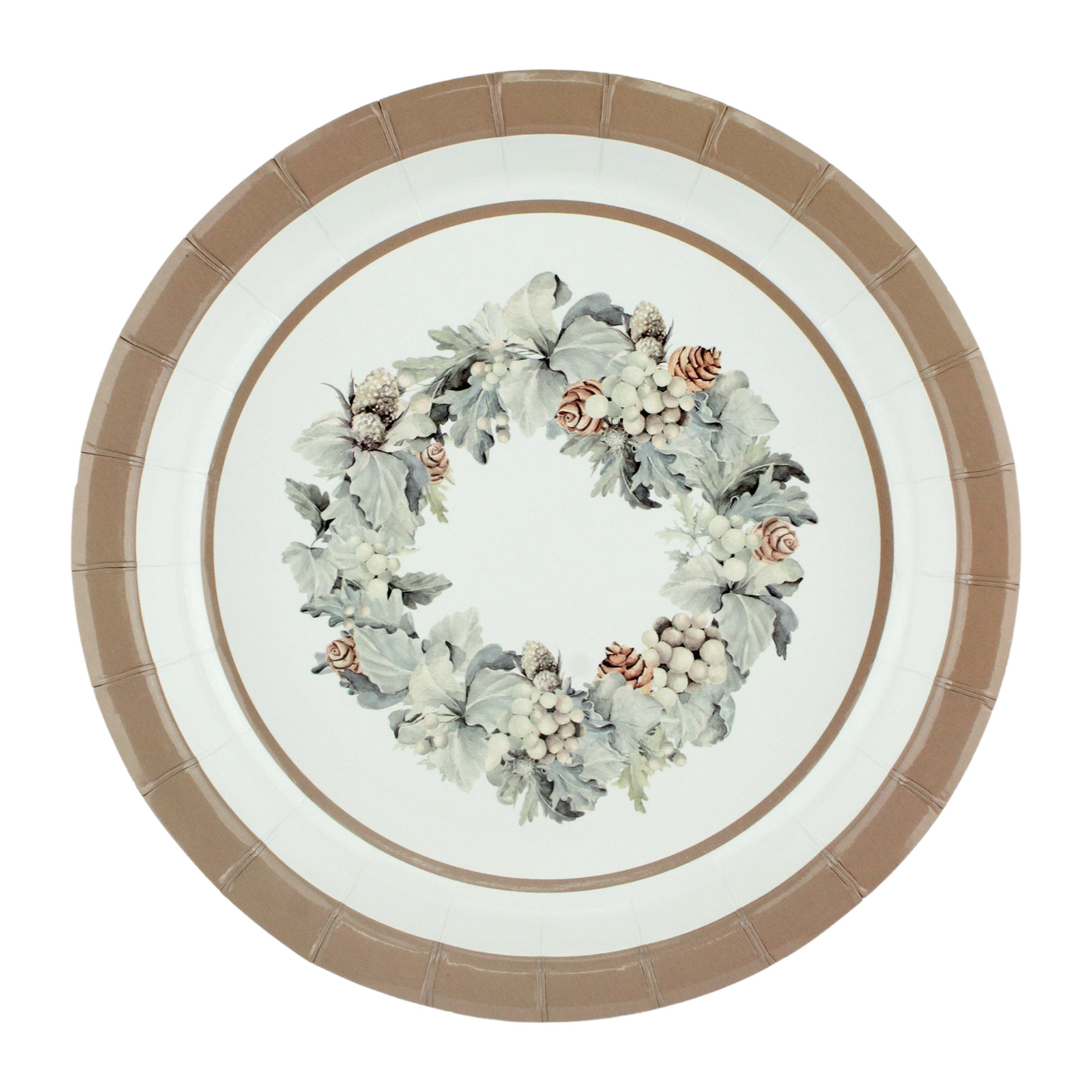 Natural Christmas Noel Small Paper Plates (Pack of 10)