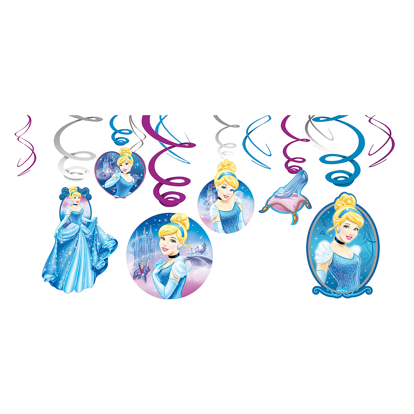 Cinderella Swirl Decorations (Pack of 12)