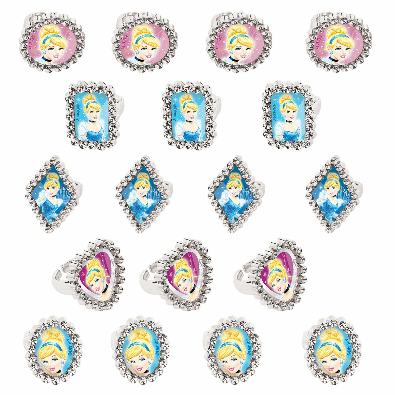 Cinderella Jewel Rings (Pack of 18)