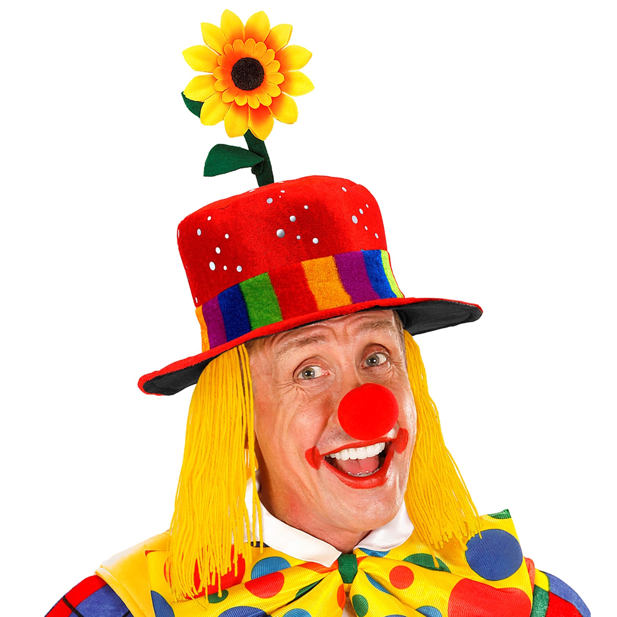 Circus Clown Hat With Sunflower 