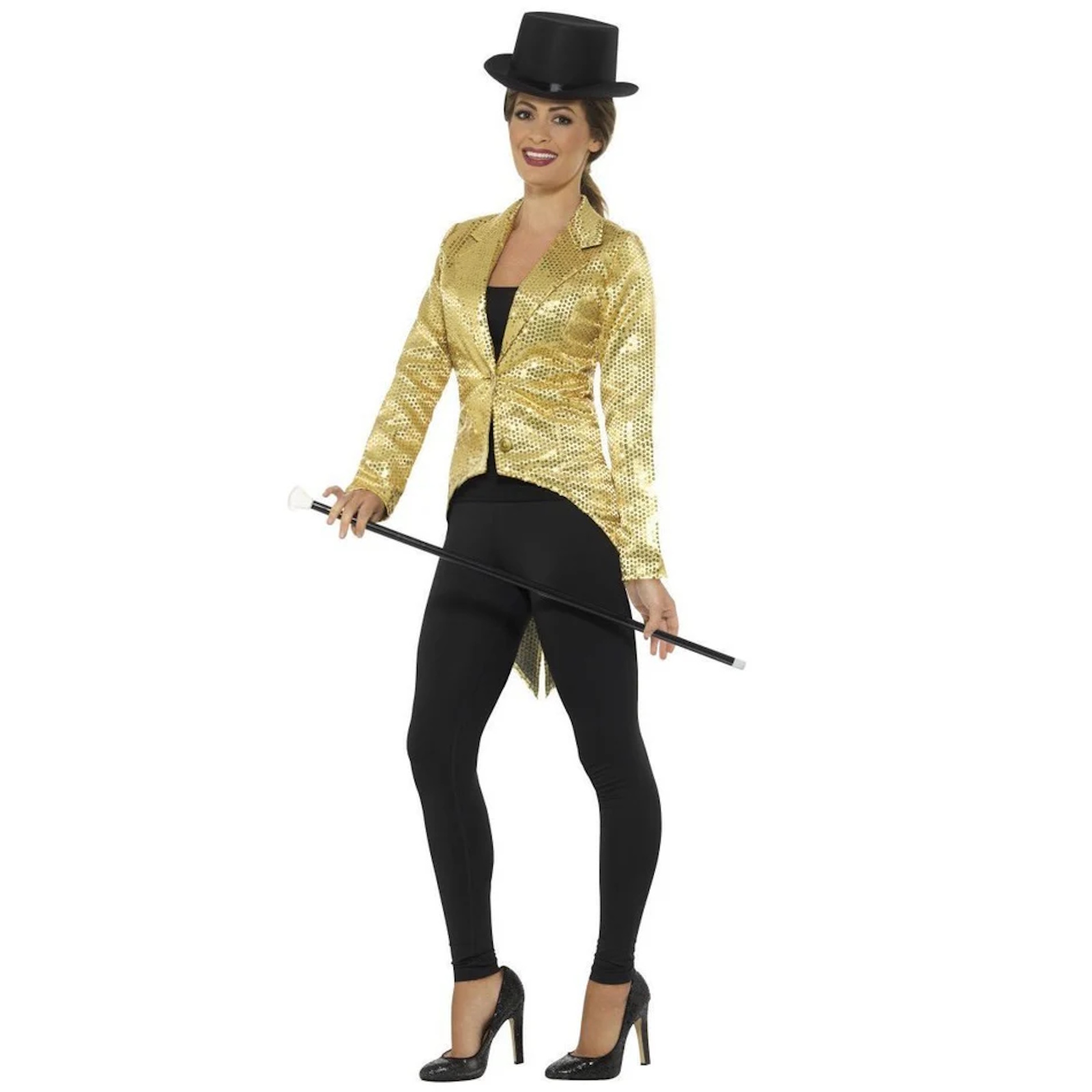 Gold Sequin Tailcoat Jacket Women's Costume Small