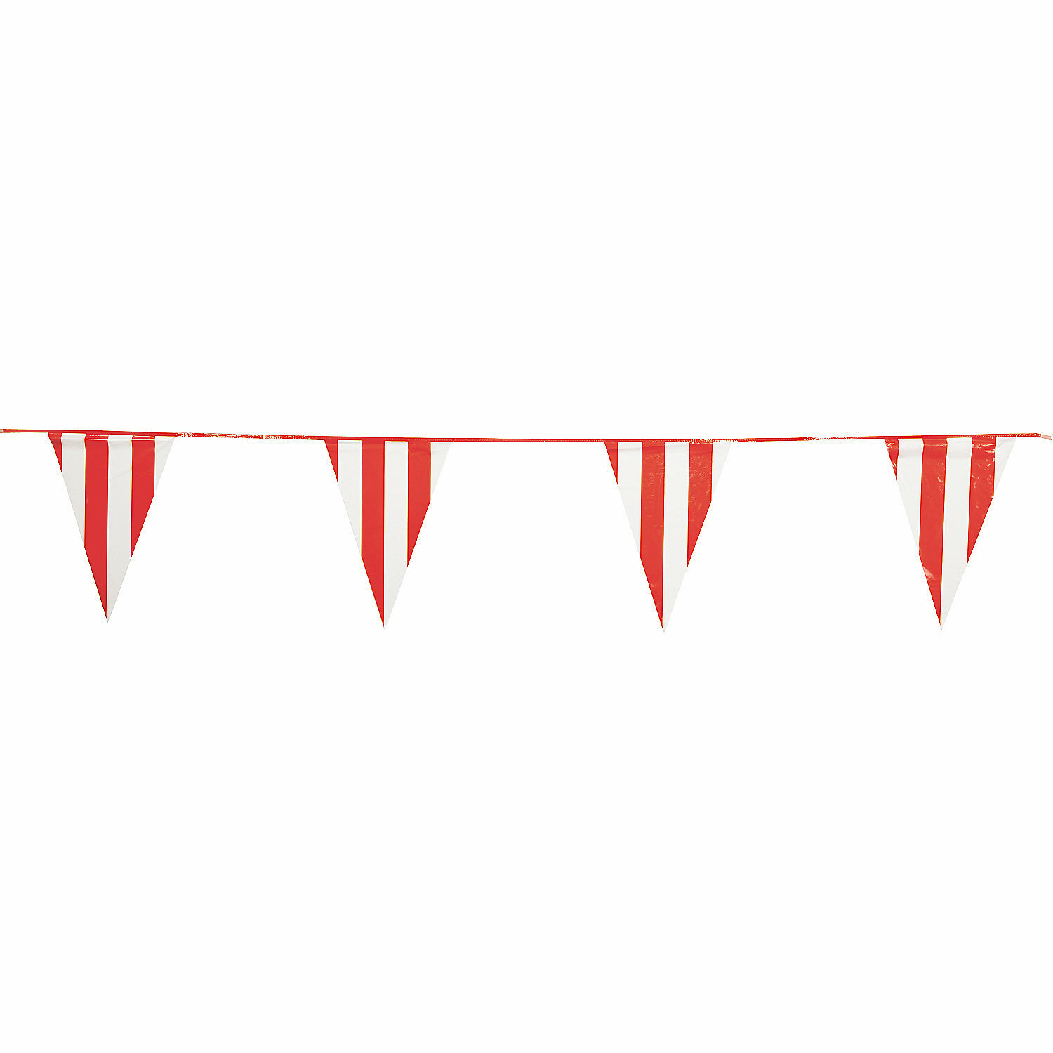Red & White Striped Large Plastic Flag Banner