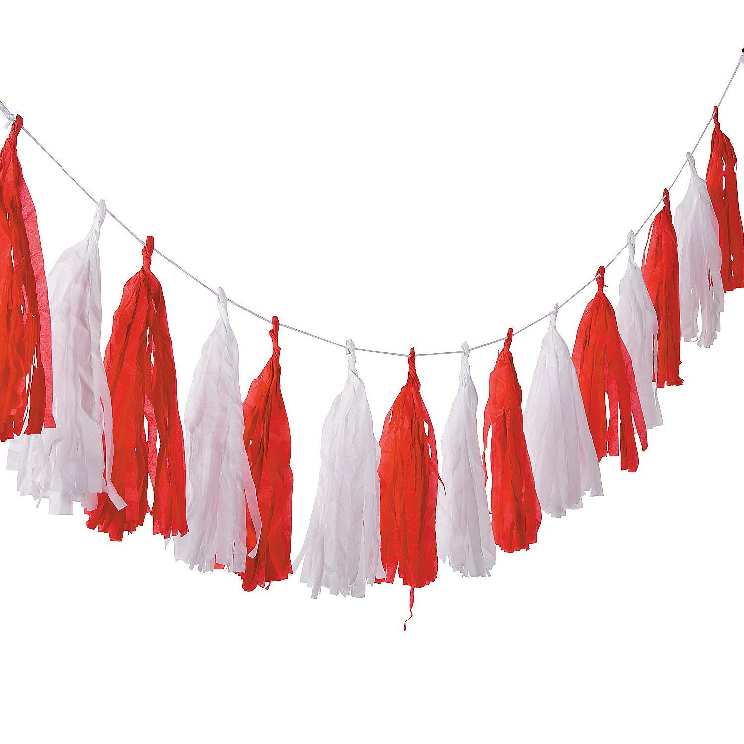 Red and White Tissue Garland Banner