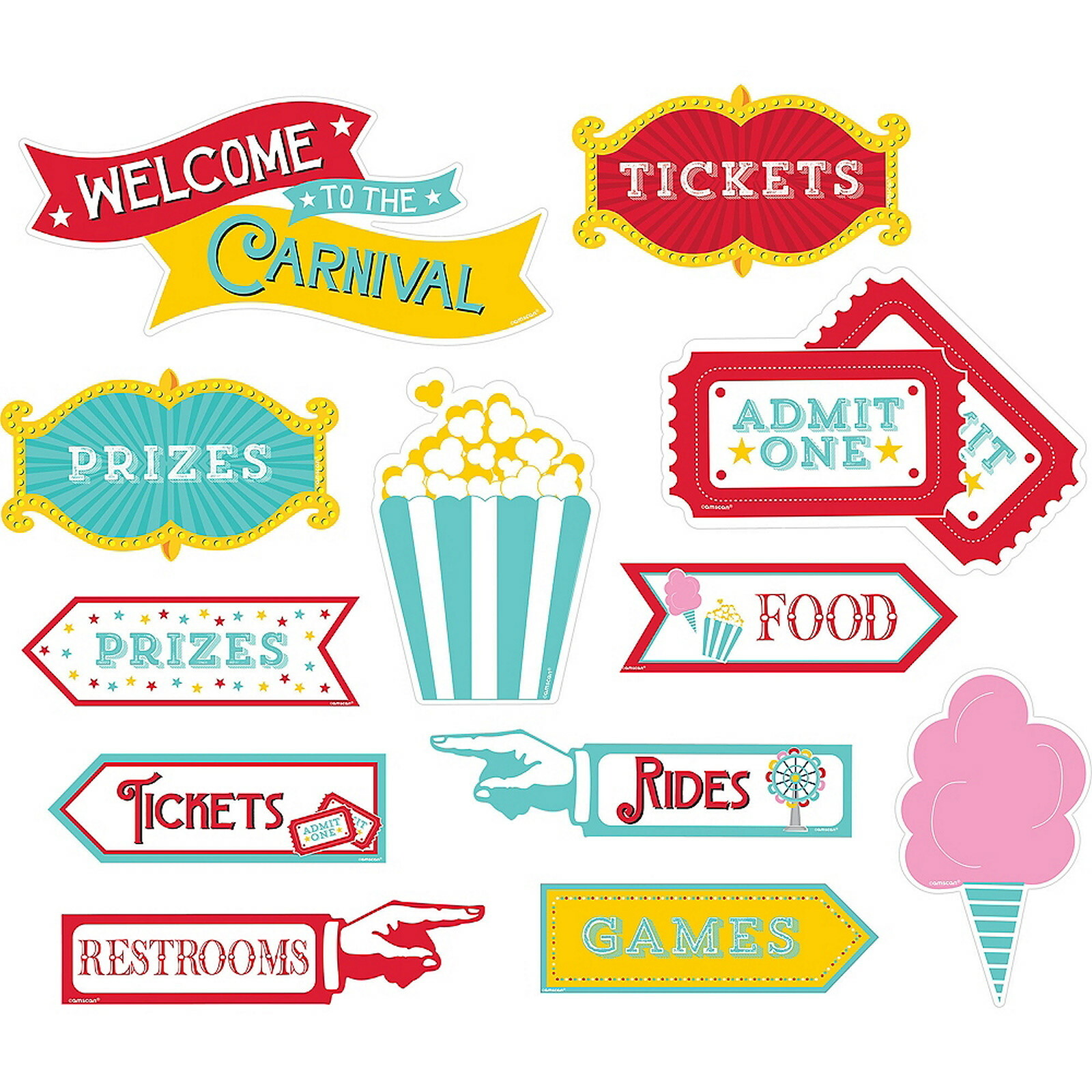 Carnival Cutout Wall Decorations (Pack of 12)
