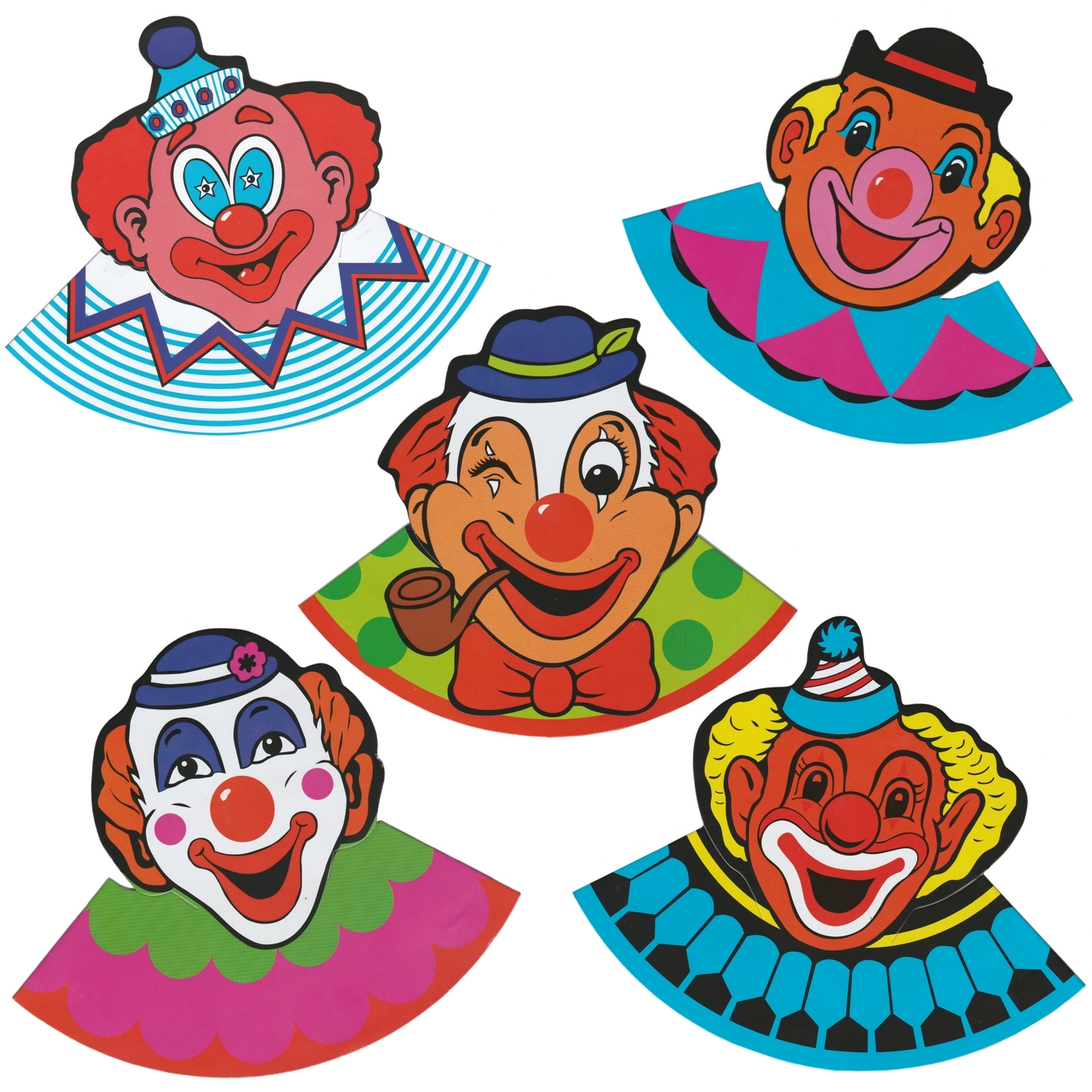 Clown Party Hats (Pack of 5)