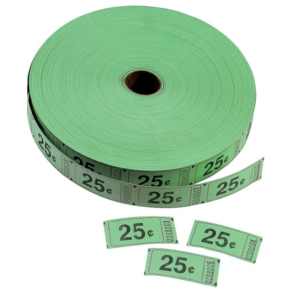 25c Ticket Roll Green (2000 Tickets)