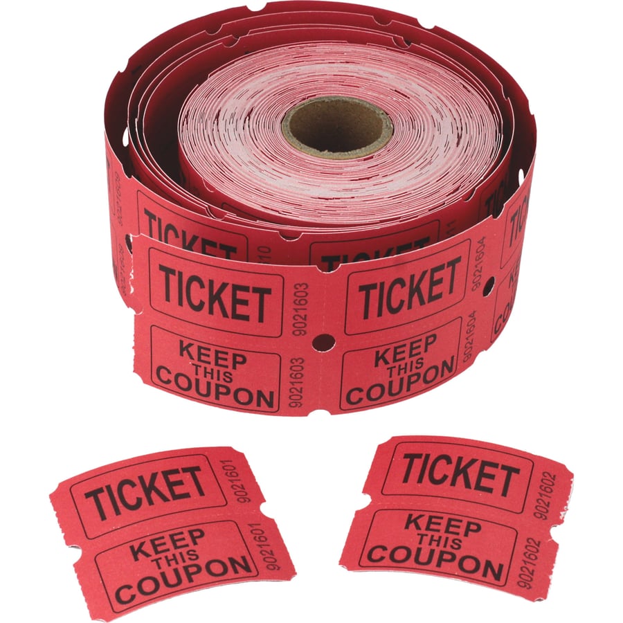 Red Raffle Ticket Roll (500 Double Tickets) | Circus & Carnival Party ...