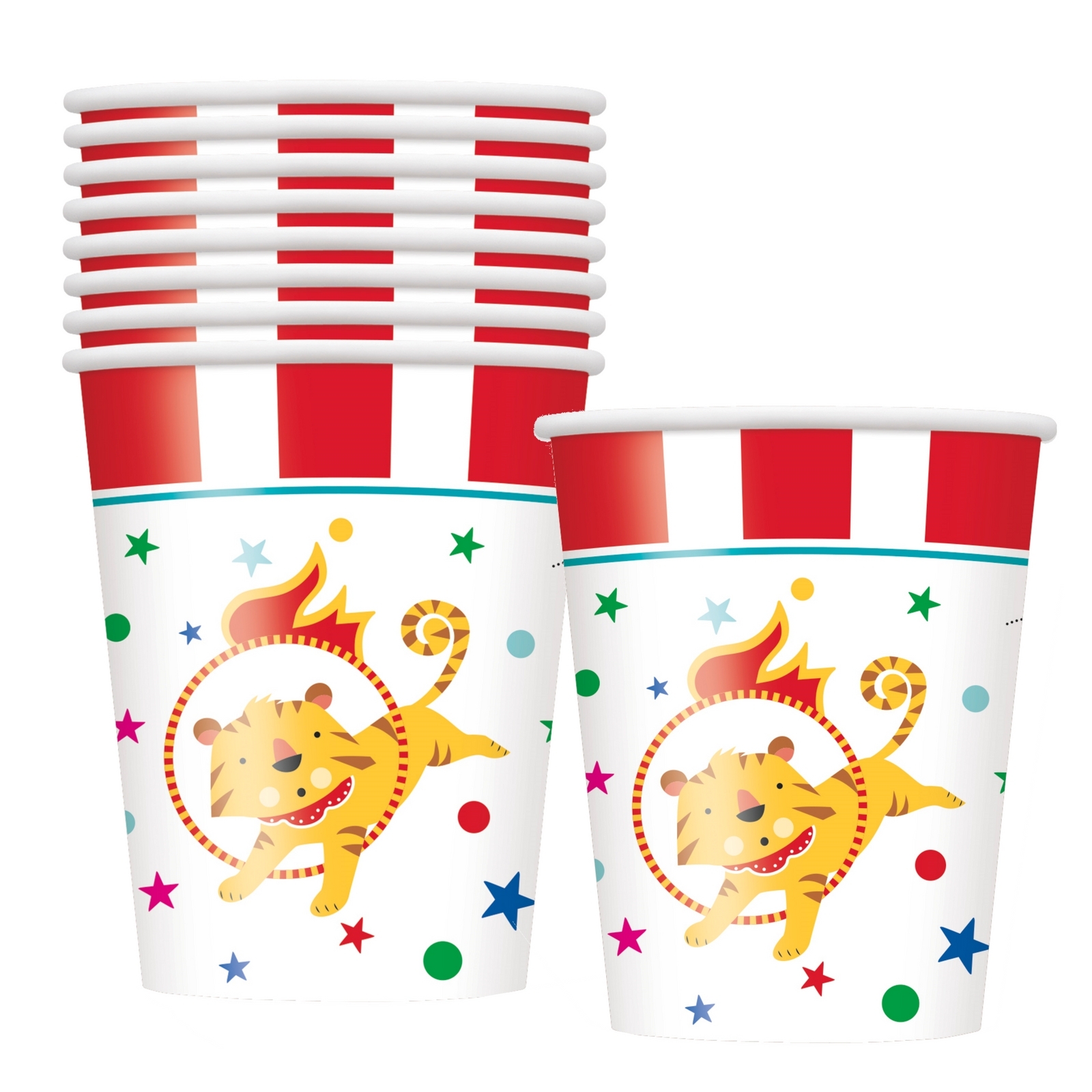 Circus Carnival Paper Cups (Pack of 8)