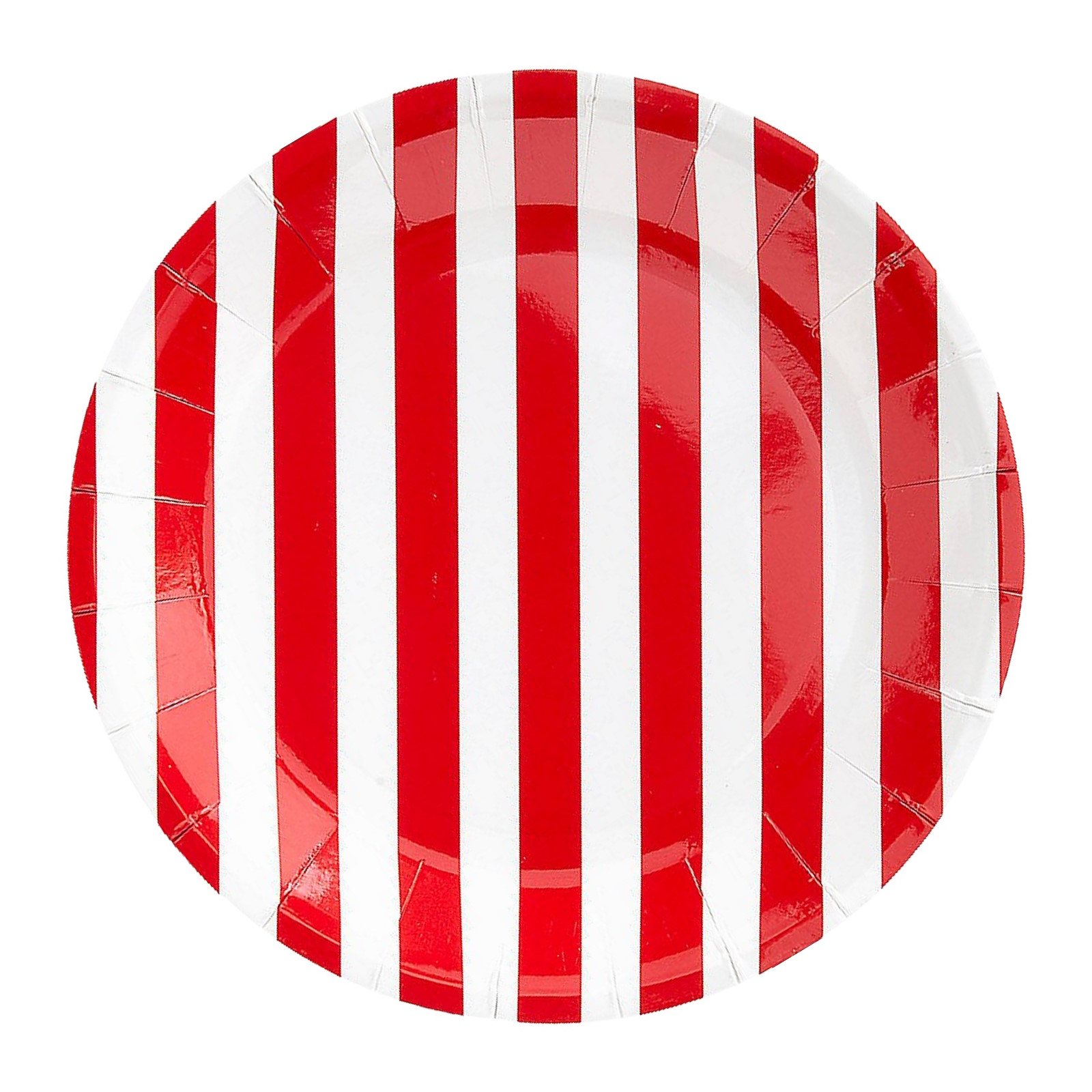 Red & White Striped Small Paper Plates (Pack of 8) 