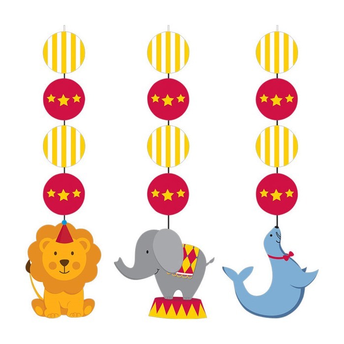 Circus Time Hanging Cutouts (Pack of 3)
