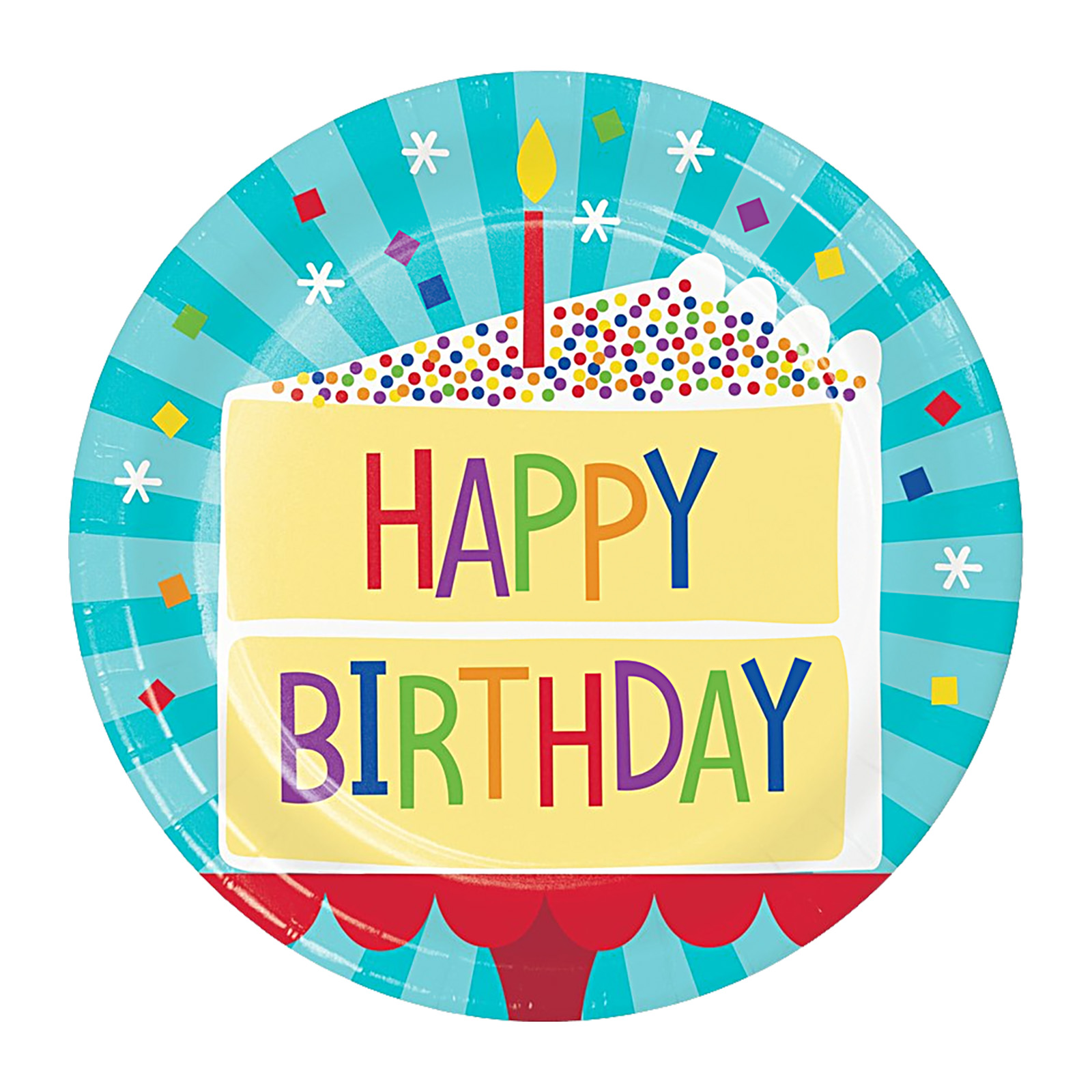 Cake Birthday Small Paper Plates (Pack of 8) 