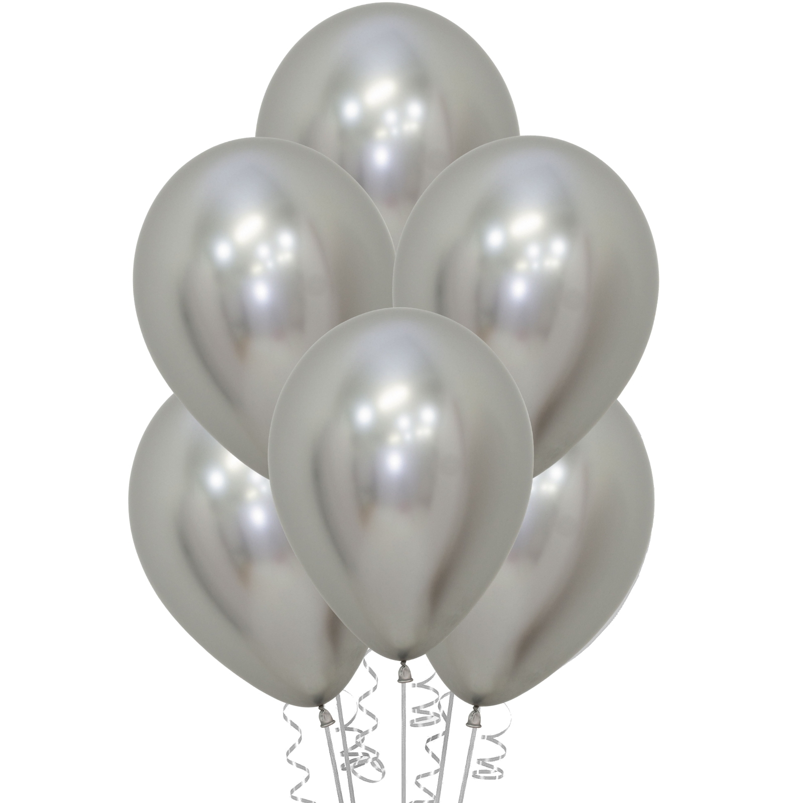 Sempertex Reflex Silver Latex Balloons (Pack of 12)