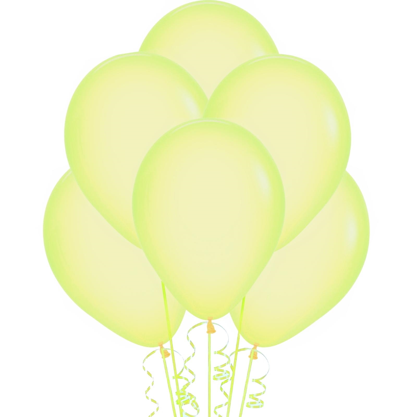 Neon Yellow Latex Balloons (Pack of 6)