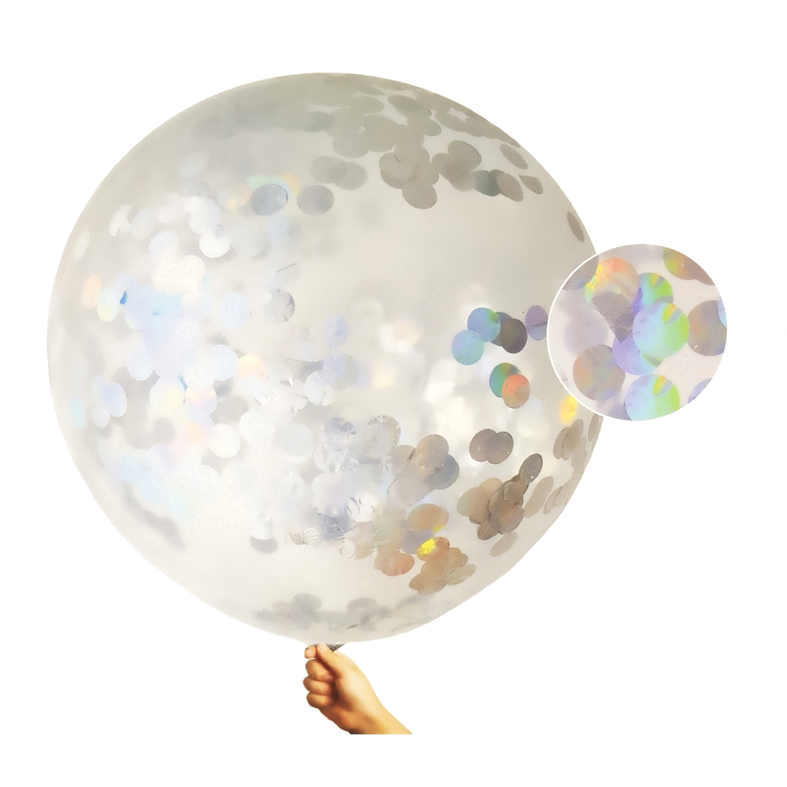 Iridescent Jumbo Confetti Balloon 90cm