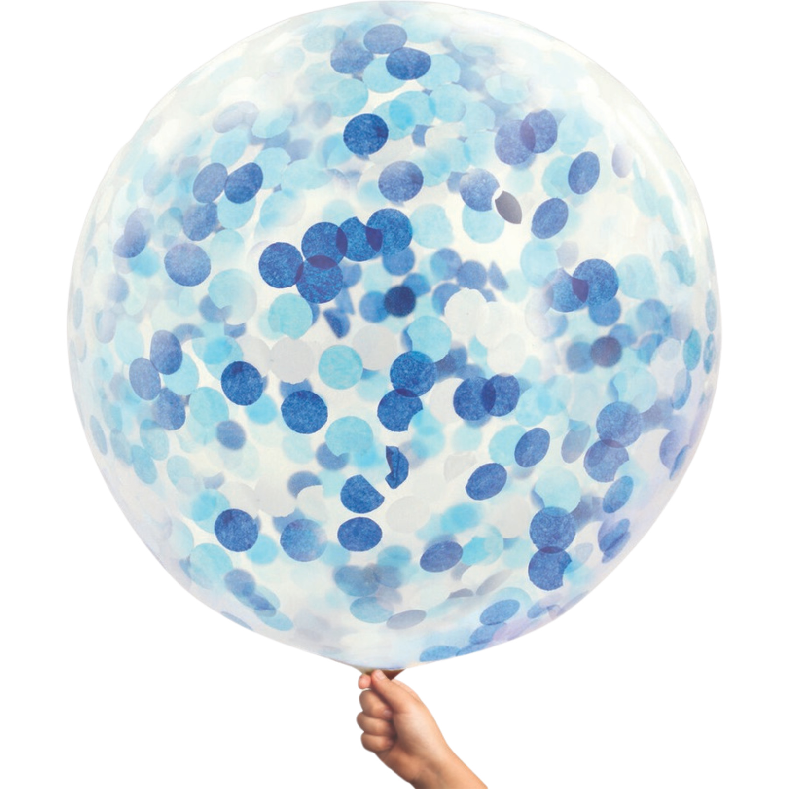 Blue and White Jumbo Confetti Balloon 90cm