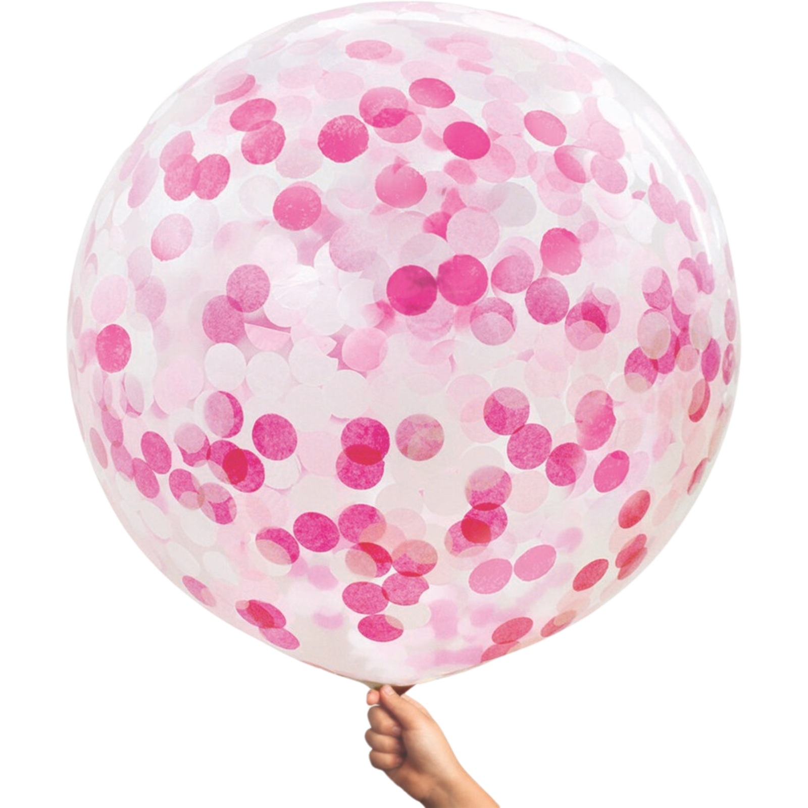Pink and White Jumbo Confetti Balloon 90cm
