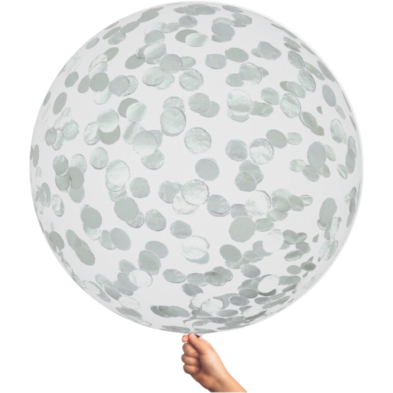 Silver Jumbo Confetti Balloon 90cm