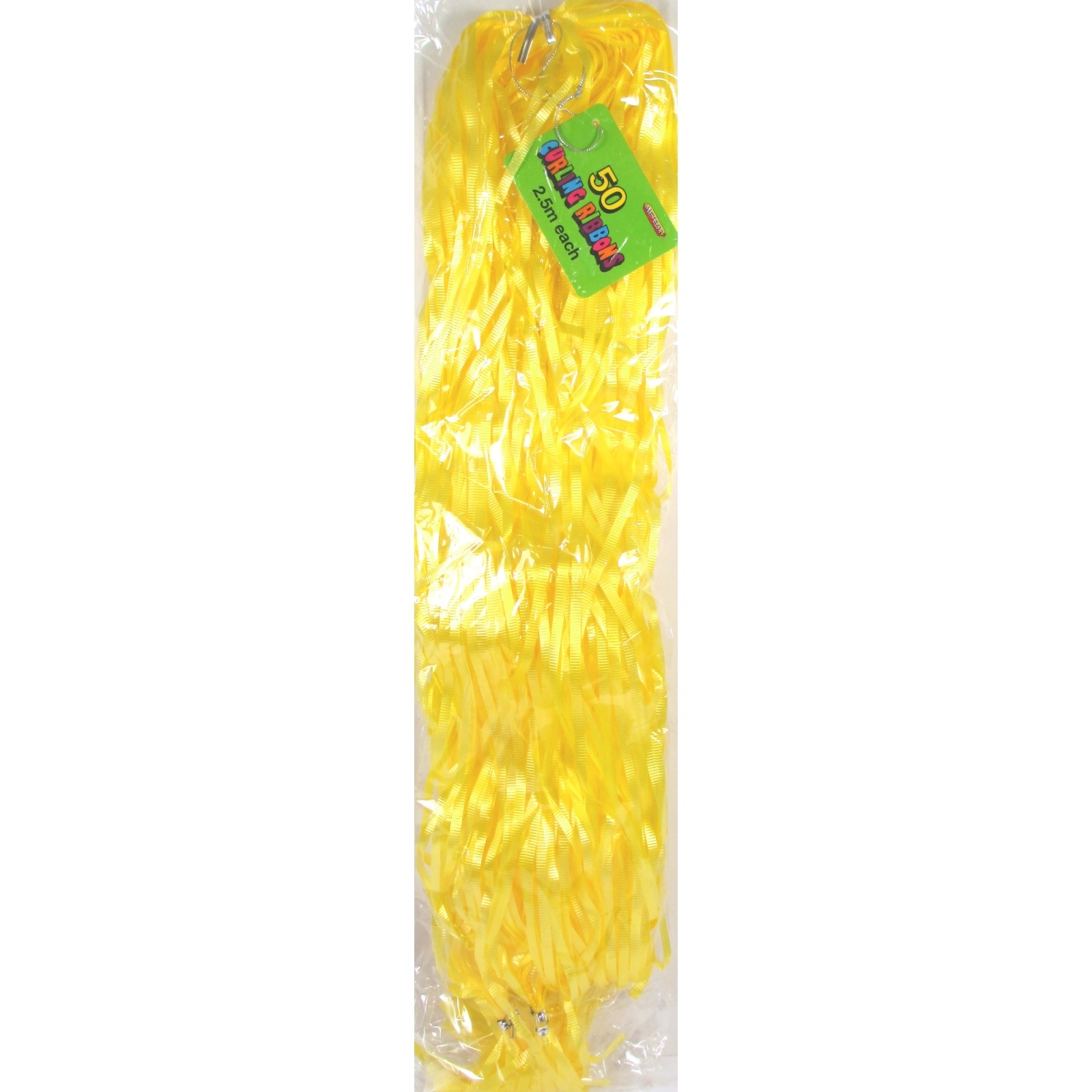 Precut Ribbon Yellow 2.5m Lengths (Pack of 50)