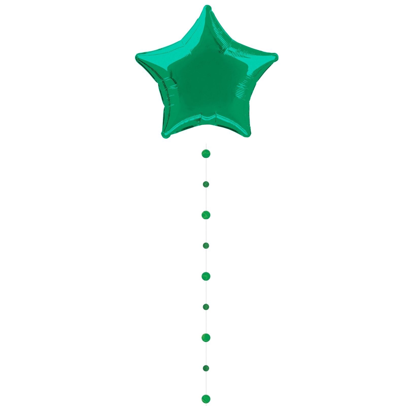 Green Foil and Glitter Circle Balloon Fun String