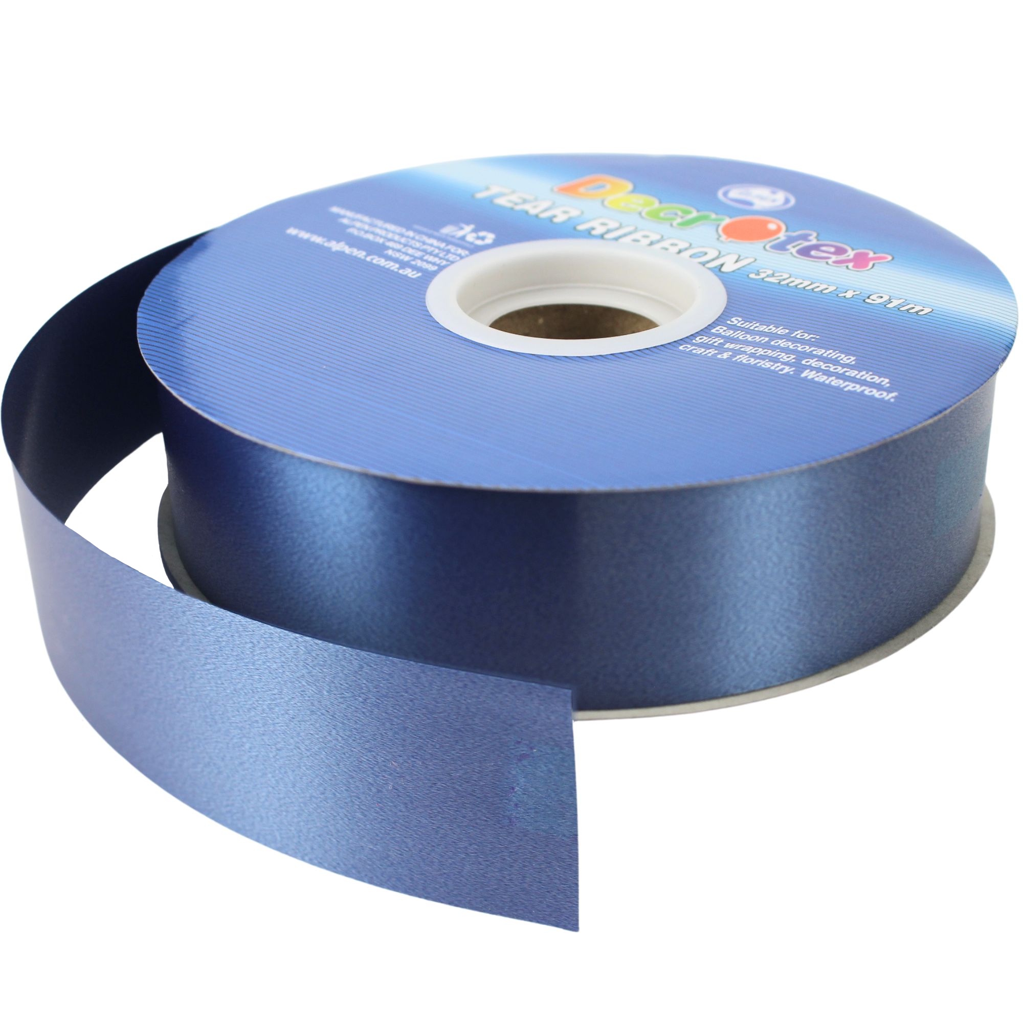 Tear Ribbon Waterproof Navy Tear Ribbon Roll (32mm x 91m) - Discount Party Supplies
