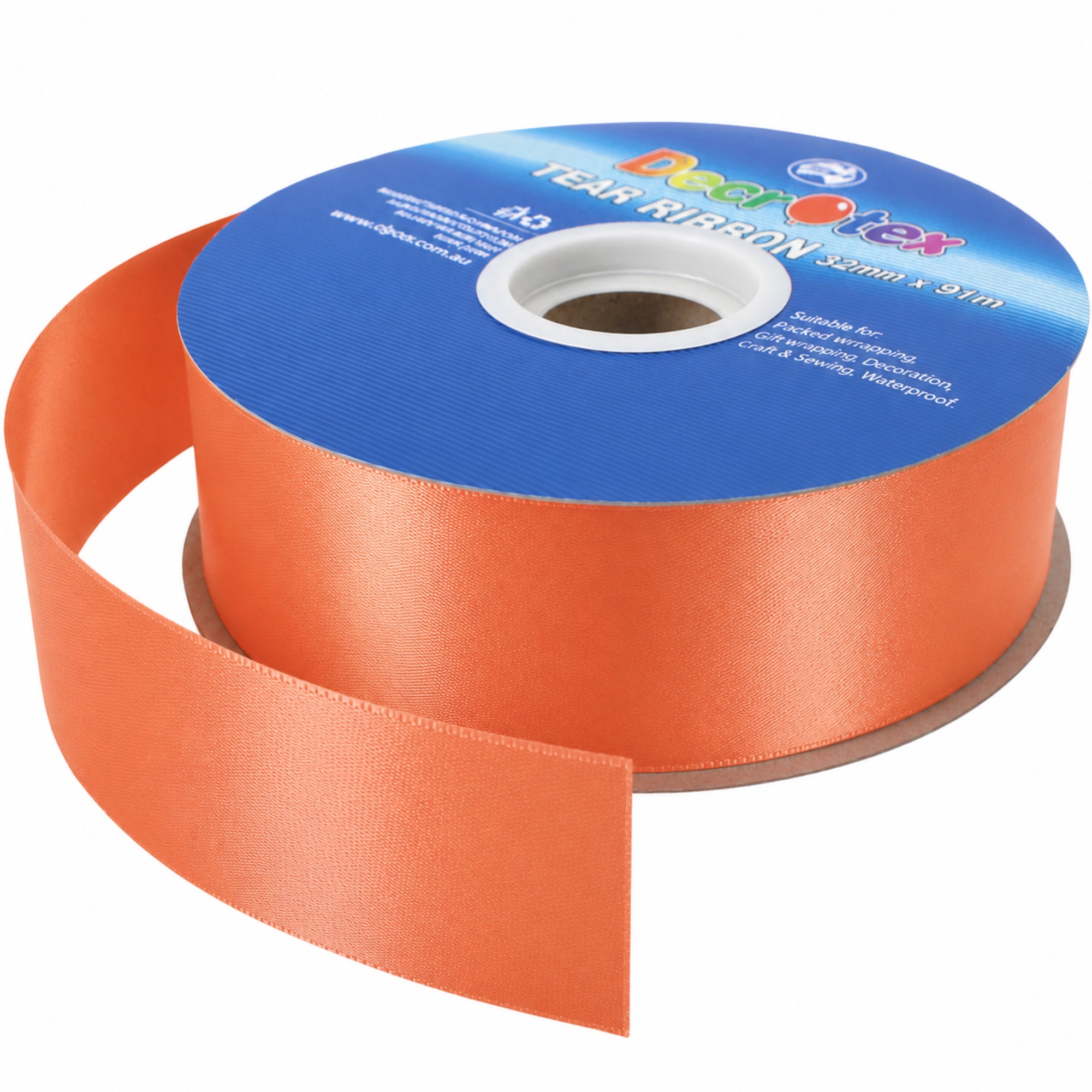 Waterproof Orange Tear Ribbon Roll (32mm x 91m) - Discount Party Supplies