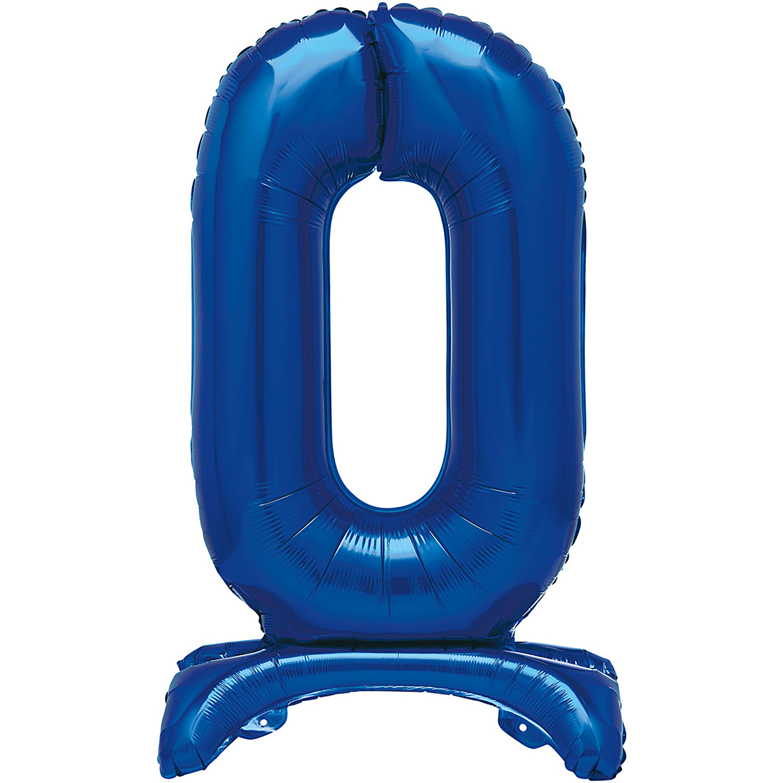 Blue Number 0 Stand Up Air Fill Balloon 76cm