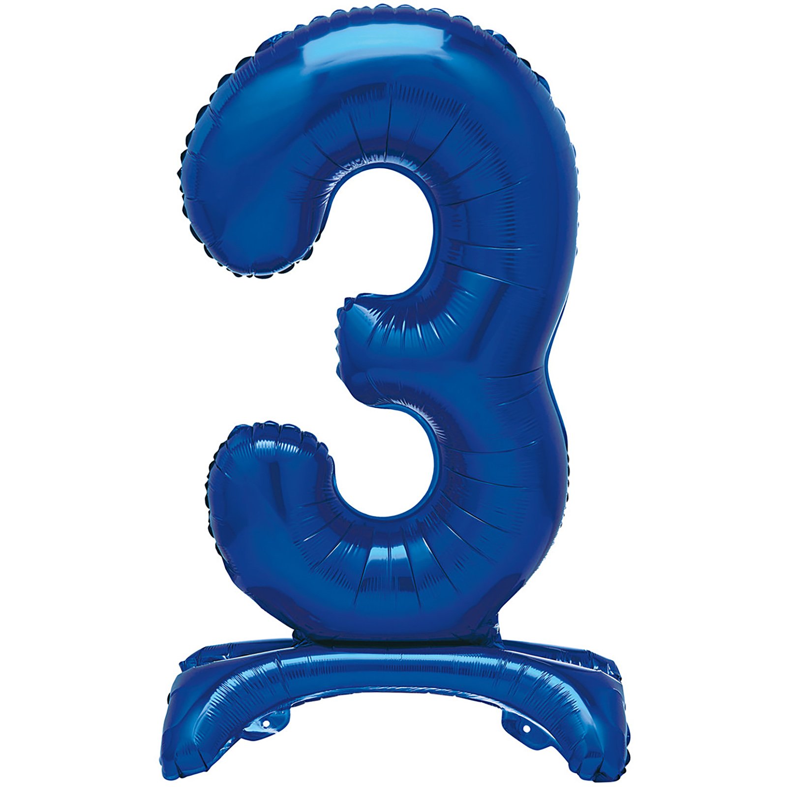 Blue Number 3 Stand Up Air Fill Balloon 76cm