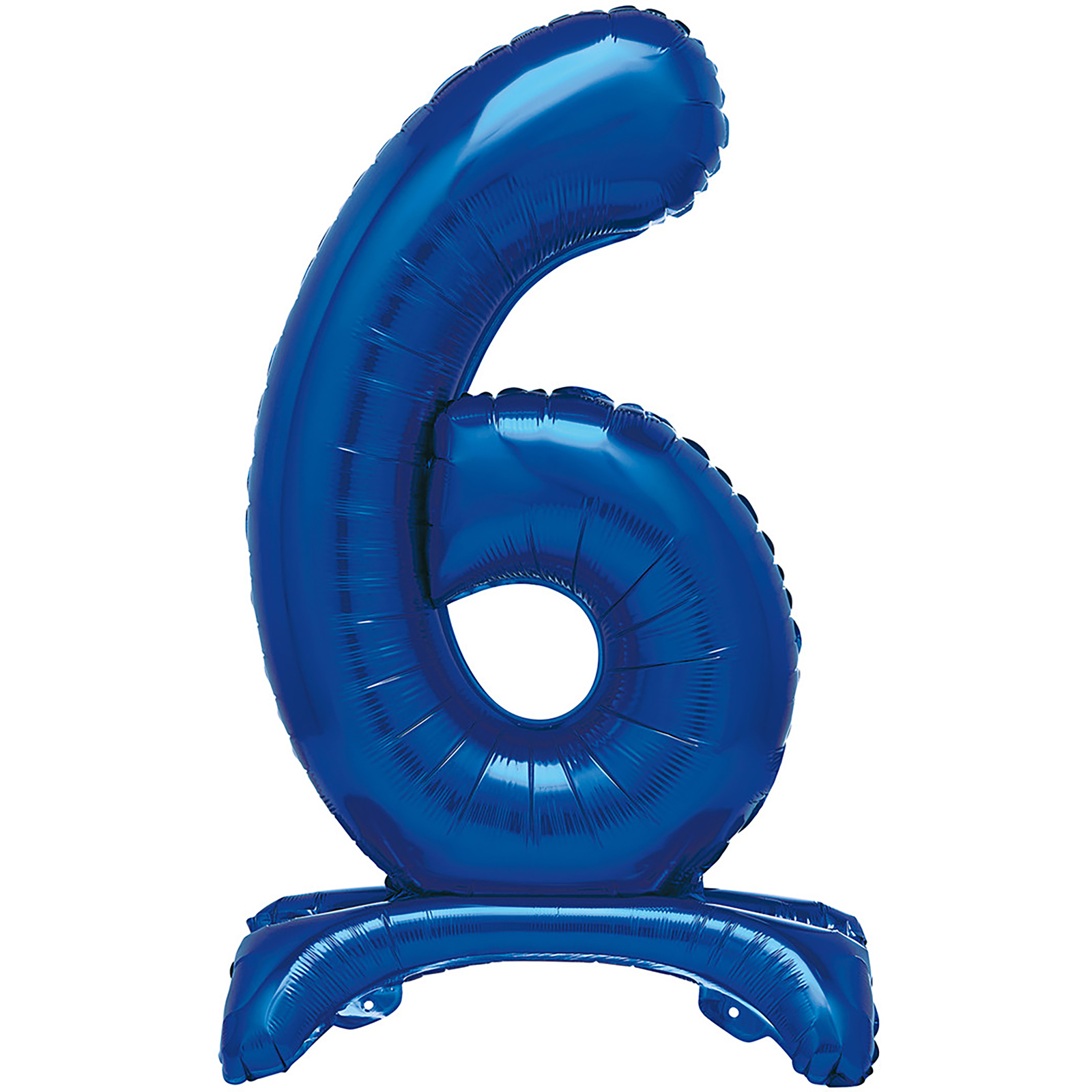 Blue Number 6 Stand Up Air Fill Balloon 76cm