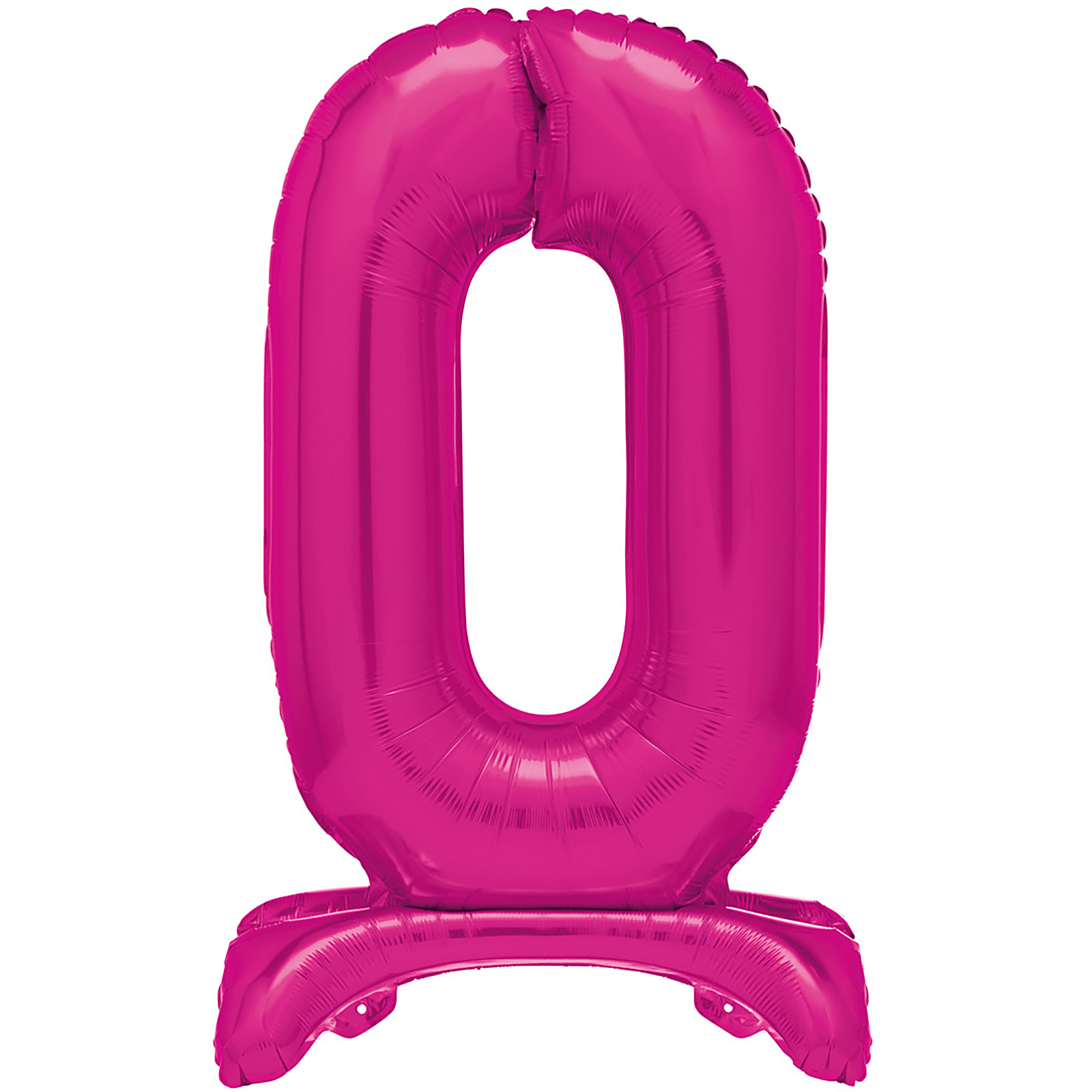 Hot Pink Number 0 Stand Up Air Fill Balloon 76cm