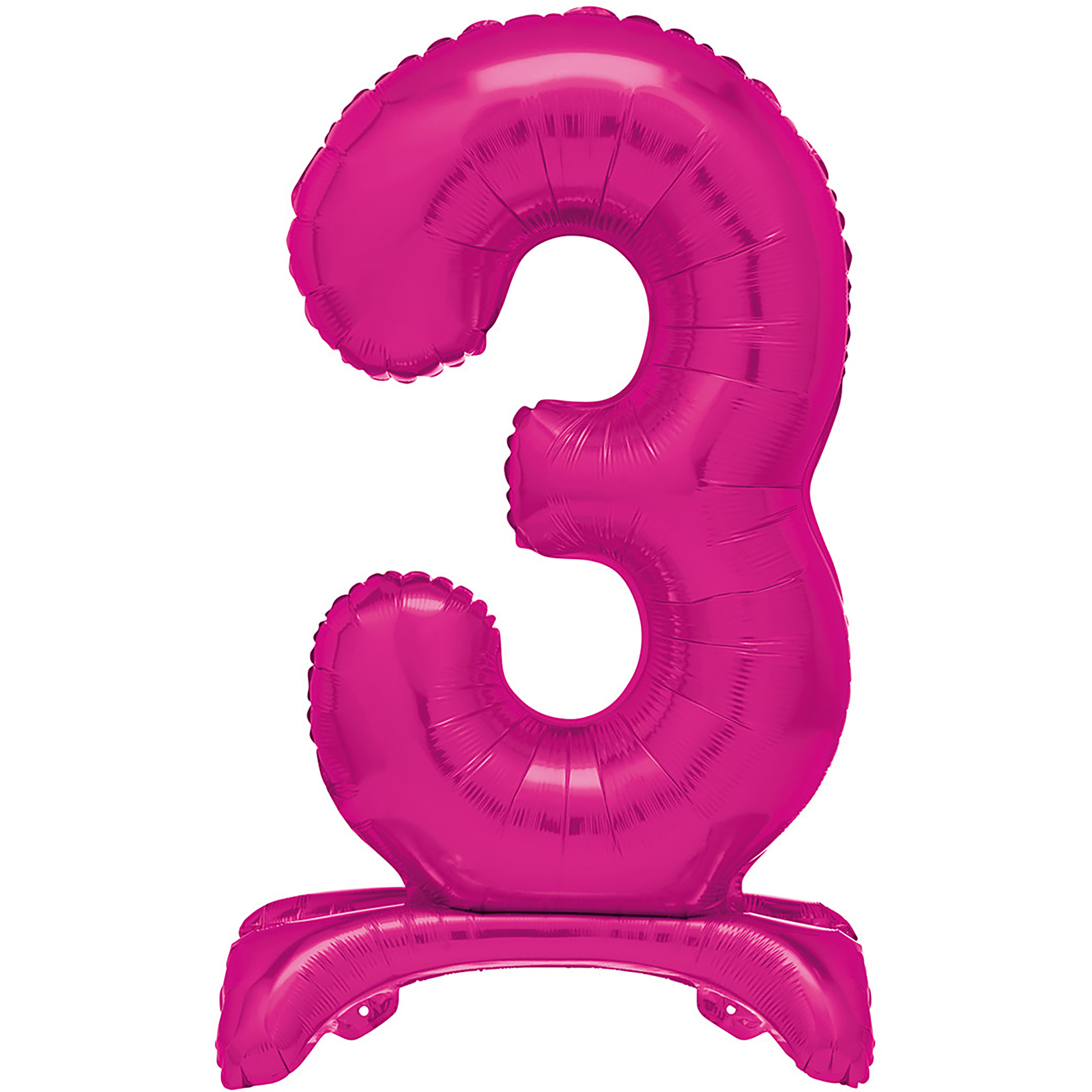 Hot Pink Number 3 Stand Up Air Fill Balloon 76cm