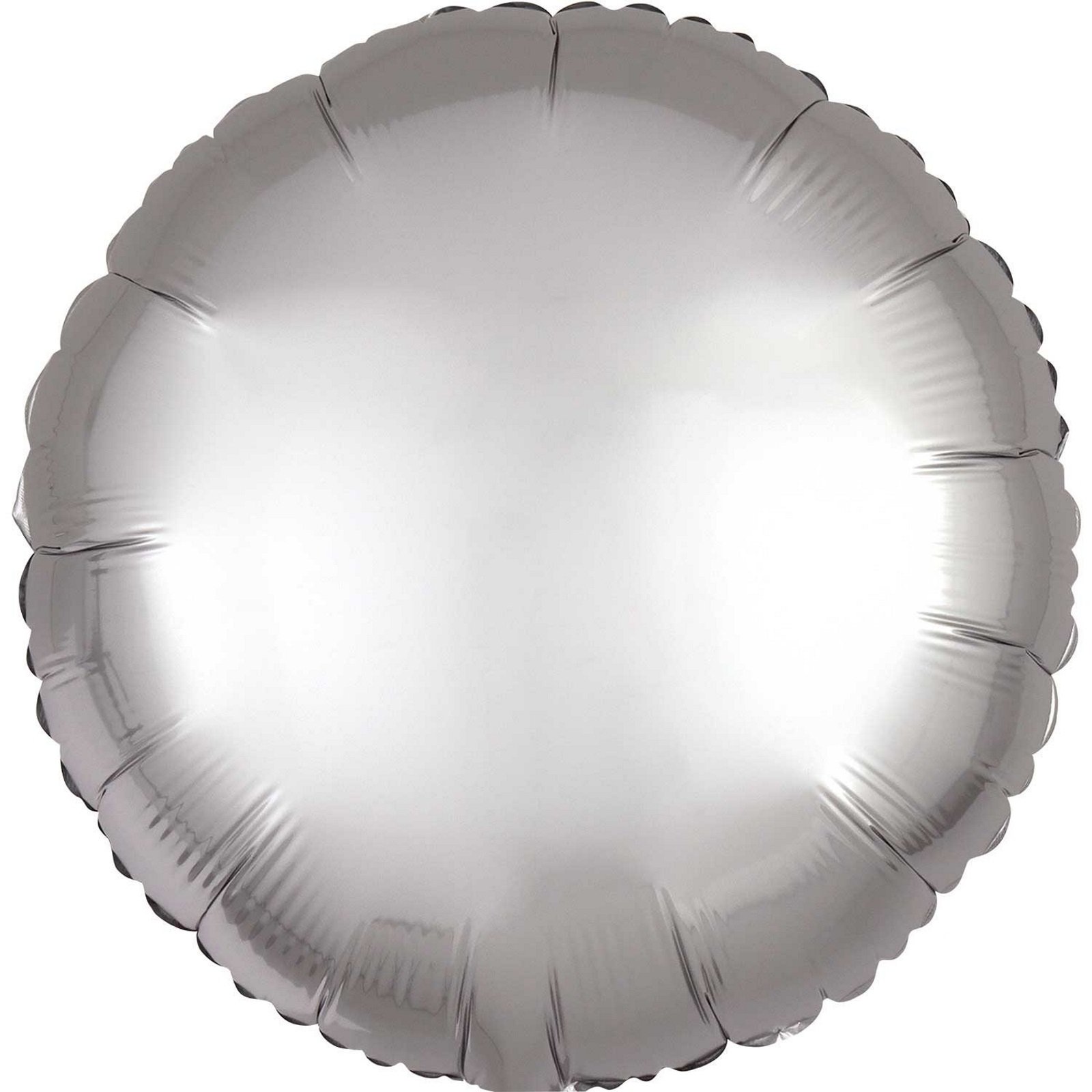 Round Shaped Silver Satin Luxe Foil Balloon 43cm
