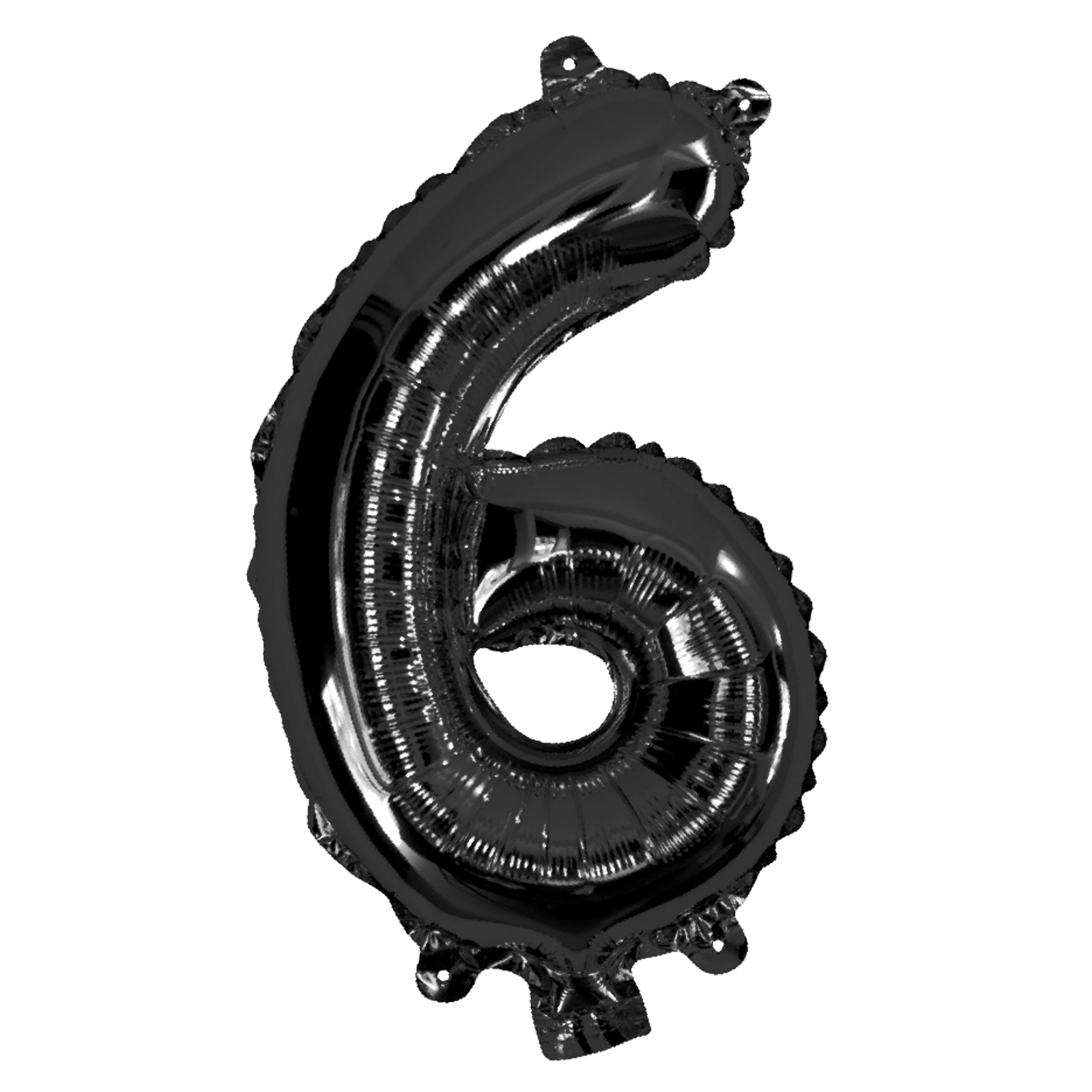 Black Number 6 Foil Air Fill Balloon 35cm