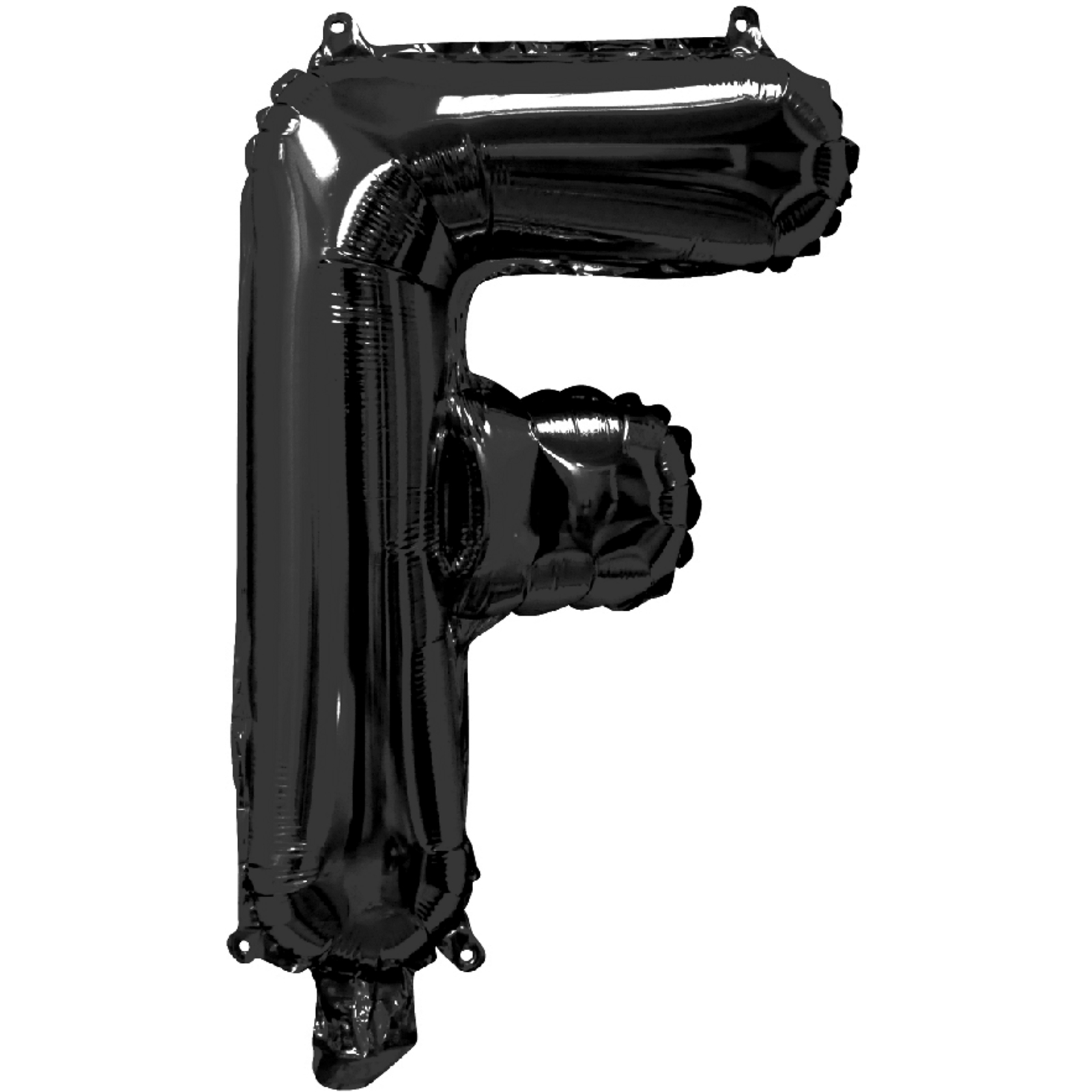 Black Letter F Foil Air Fill Balloon 35cm